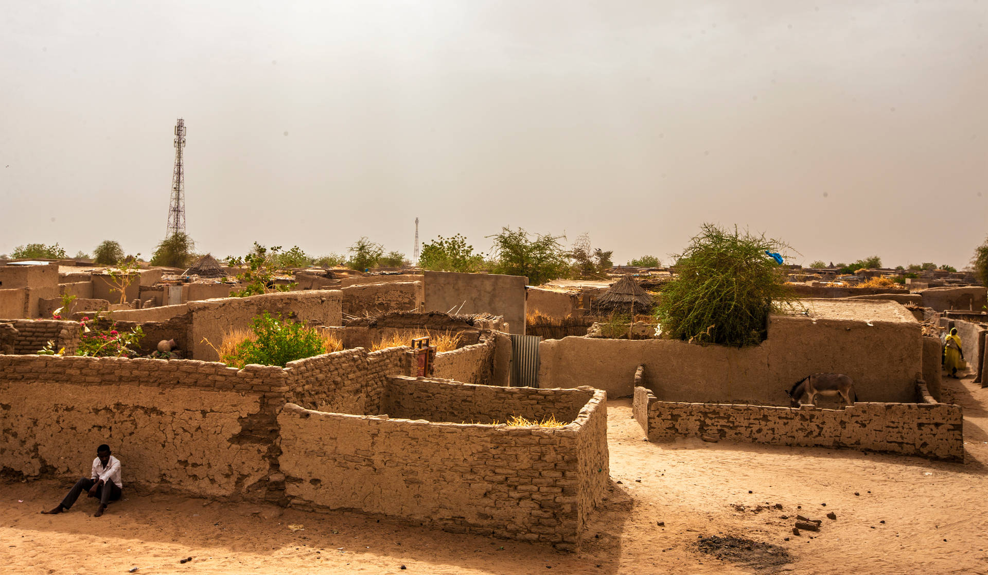 Destroyed Homes In Sudan Background