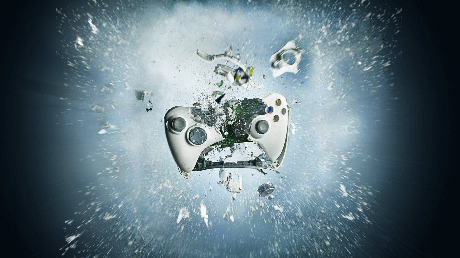 Destroyed Xbox 360 Controller Background