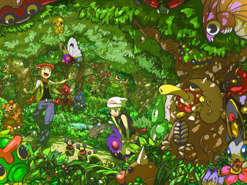 Detailed Graphic Illustration Of Metapod, A Popular Pokemon Character Background