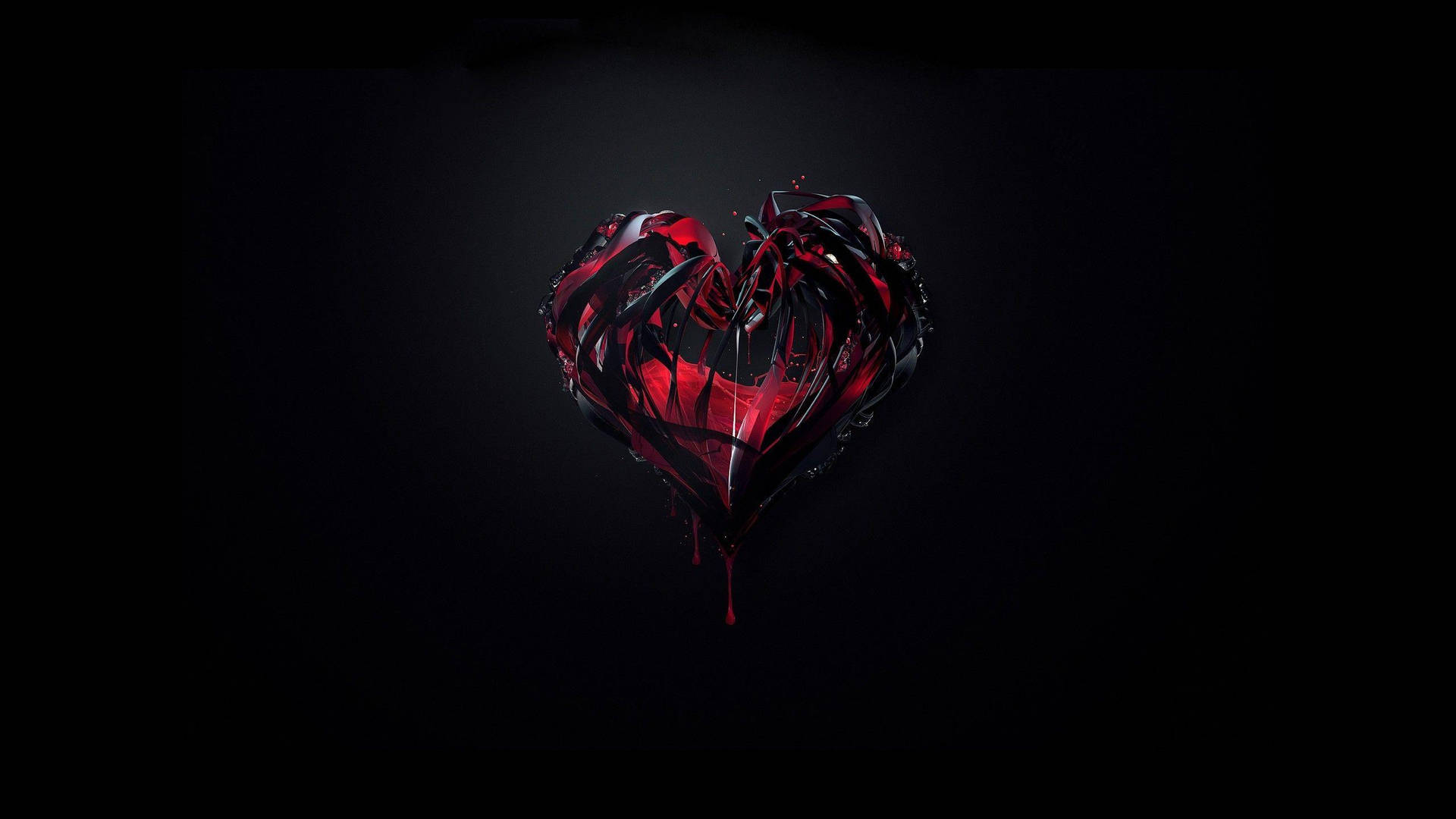 Detailed Red Abstract Heart Black Lover Background Background