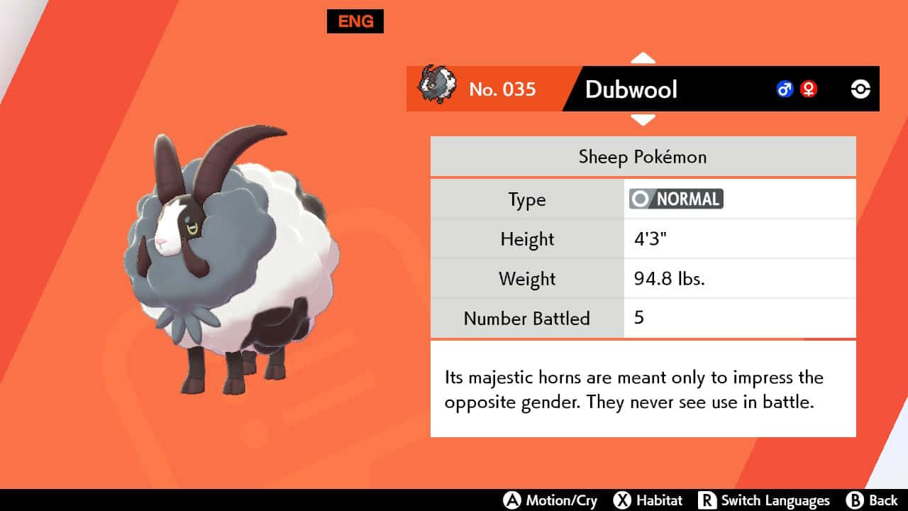 Detailed Statistics Of The Pokemon Dubwool Background