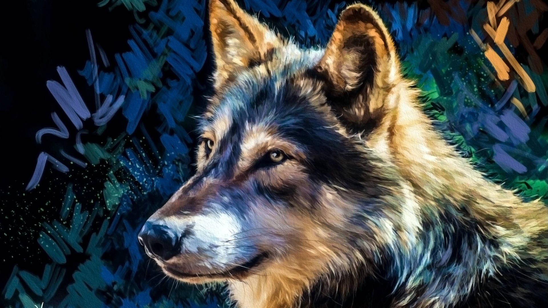 Detailed Wolf Art Drawing