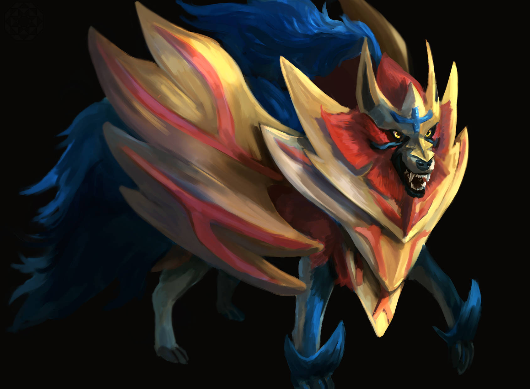 Detailed Zamazenta Painting Background