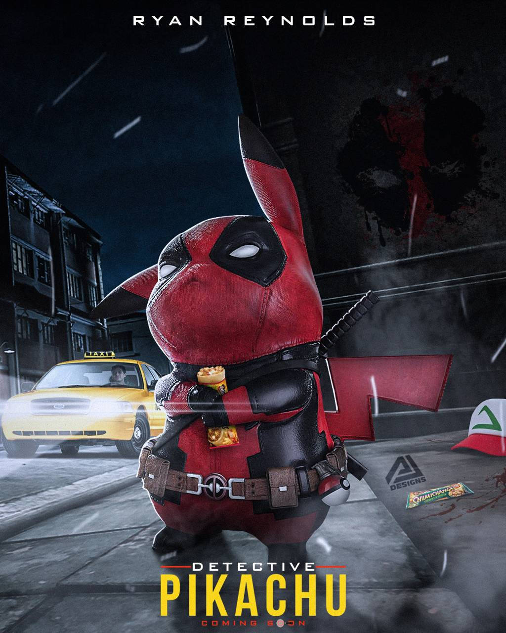 Detective Pikachu Deadpool Background