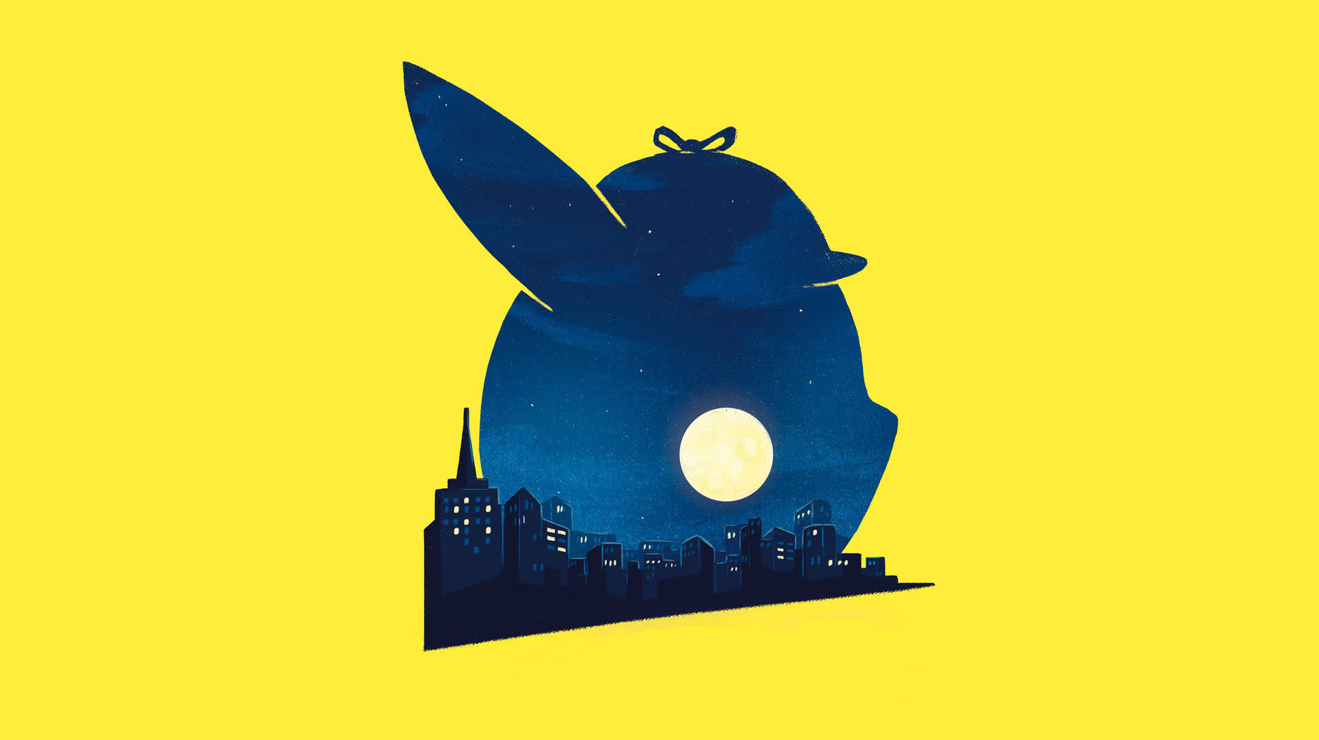 Detective Pikachu Double Exposure Art Background