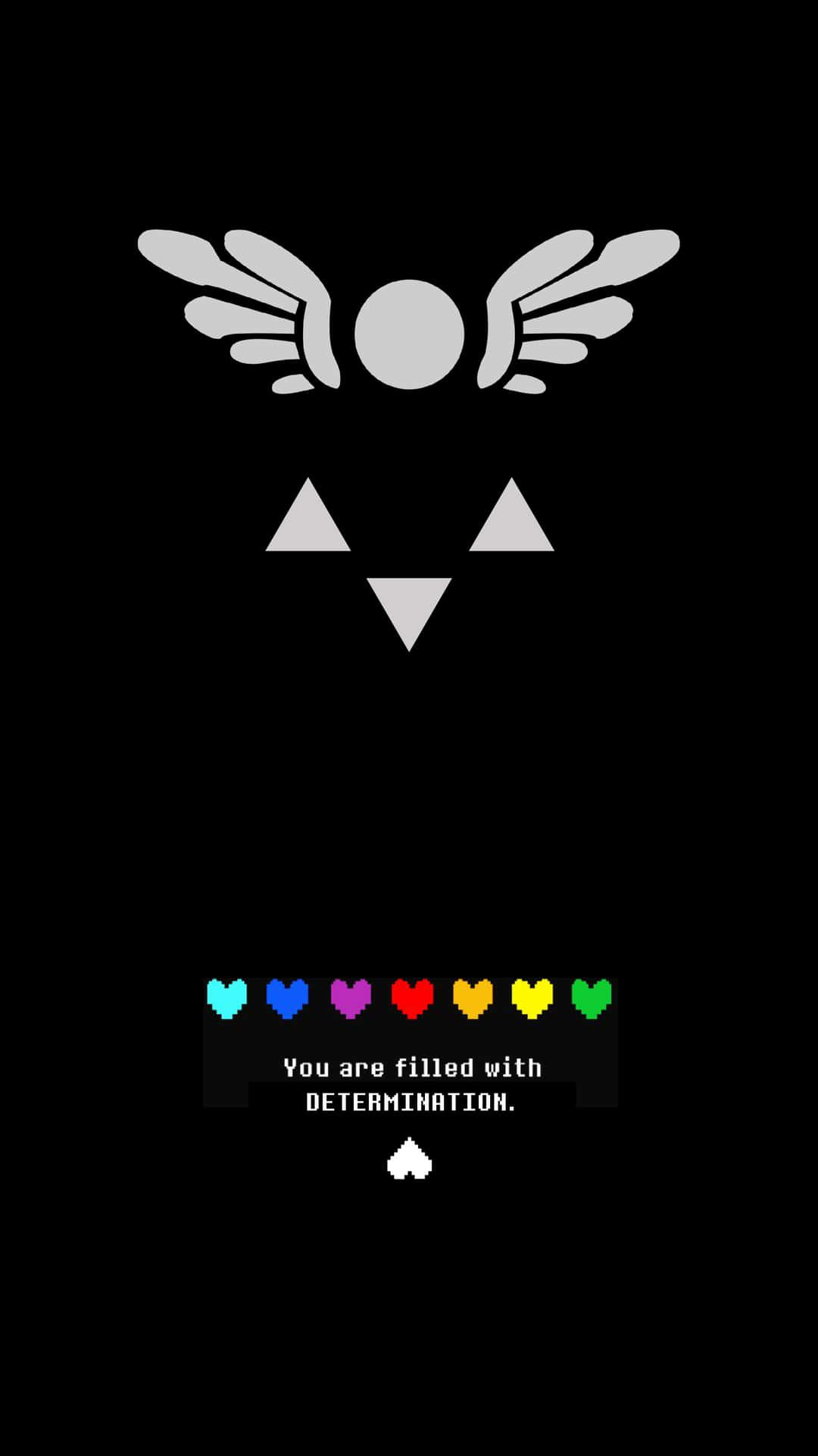 Determination Winged Heart Symbol Background