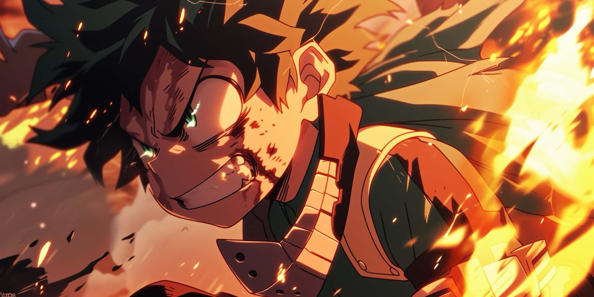 Determined Hero In Action Background