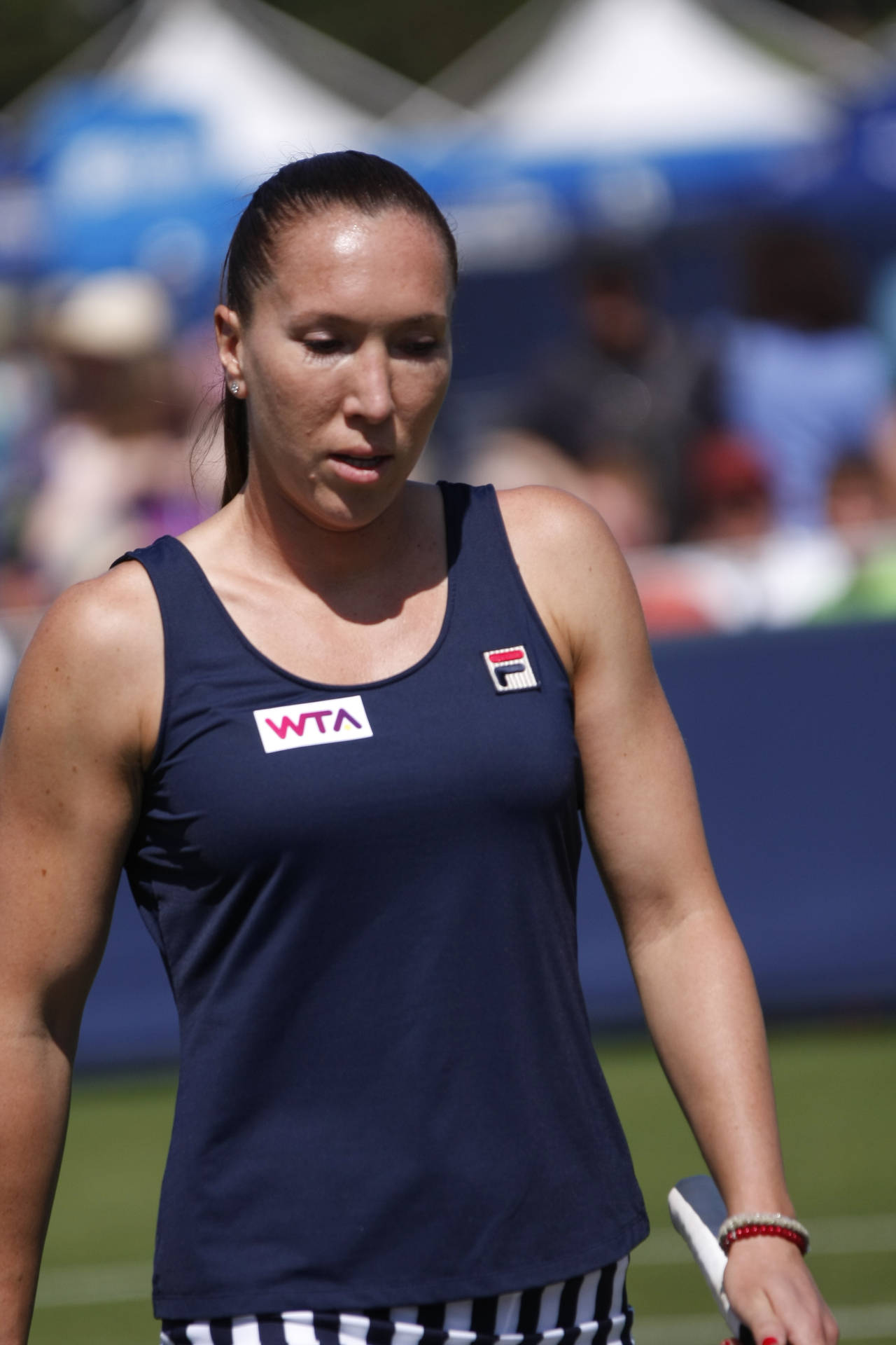 Determined Jelena Jankovic In Action Background