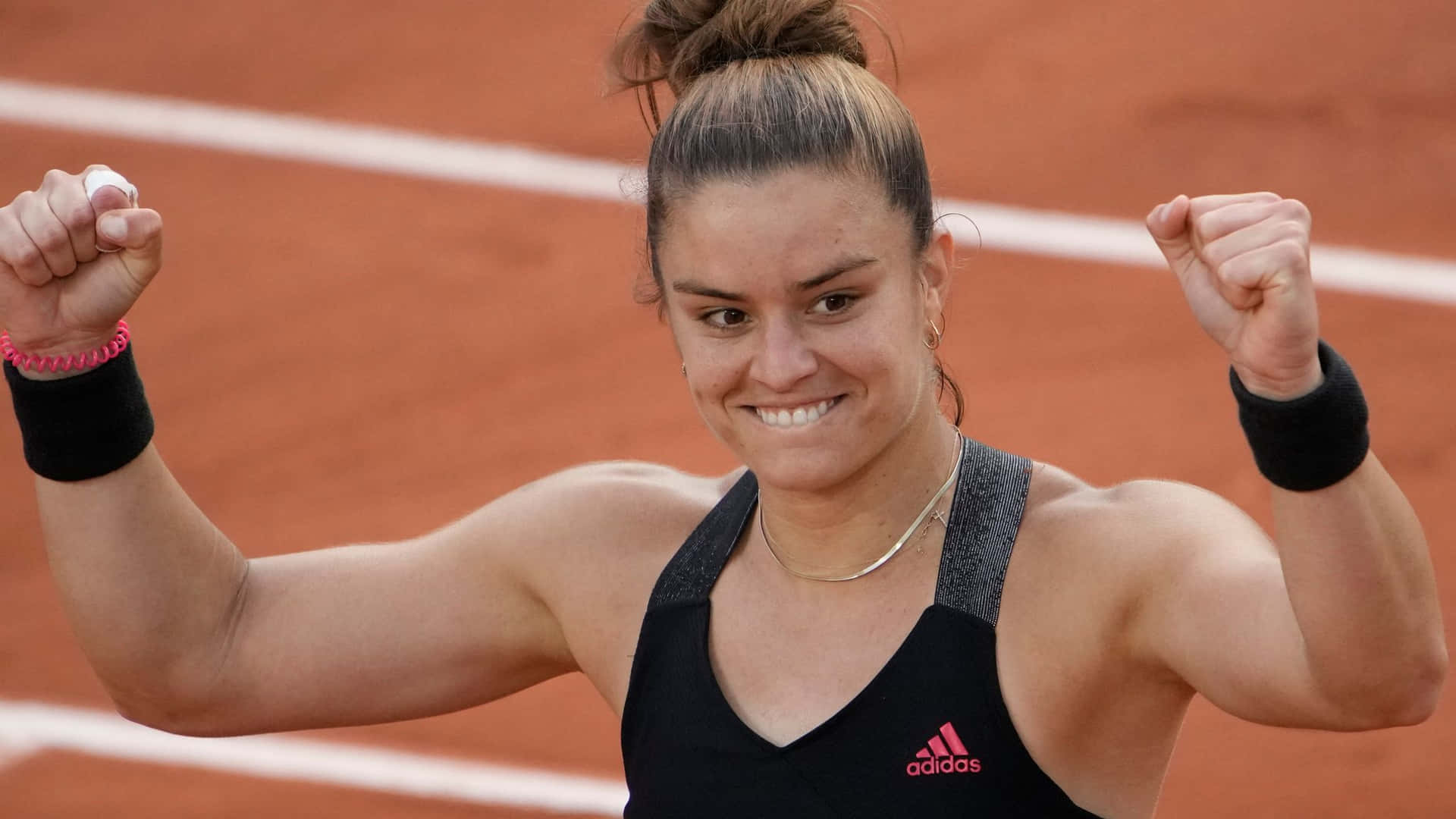 Determined Maria Sakkari In Action