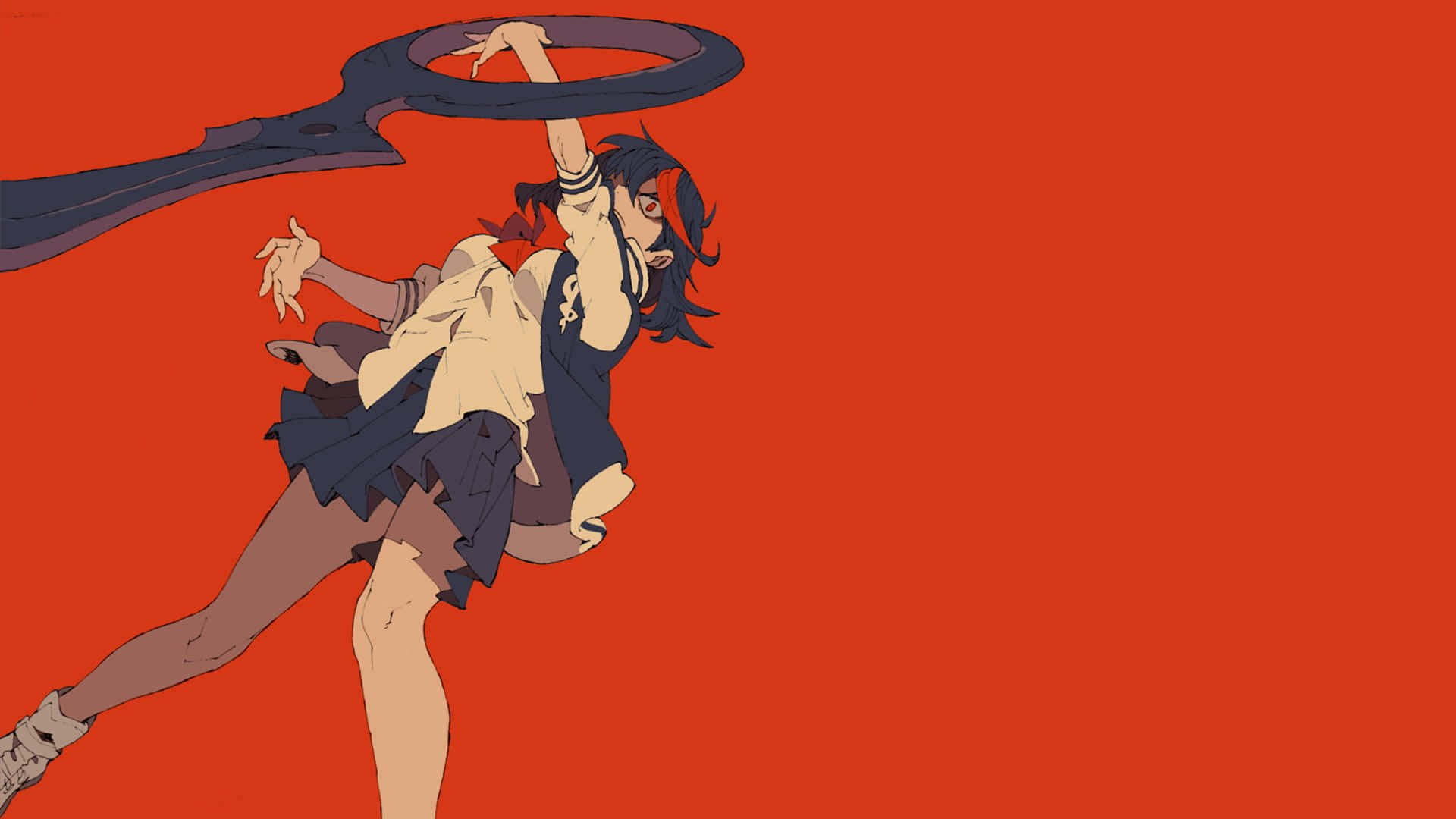 Determined Ryuko Matoi In Battle Stance Background