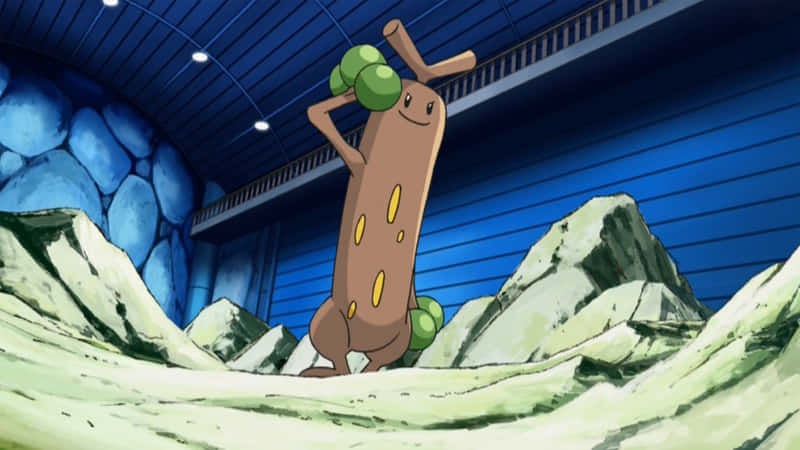 Determined Sudowoodo While Doing A Salute Background