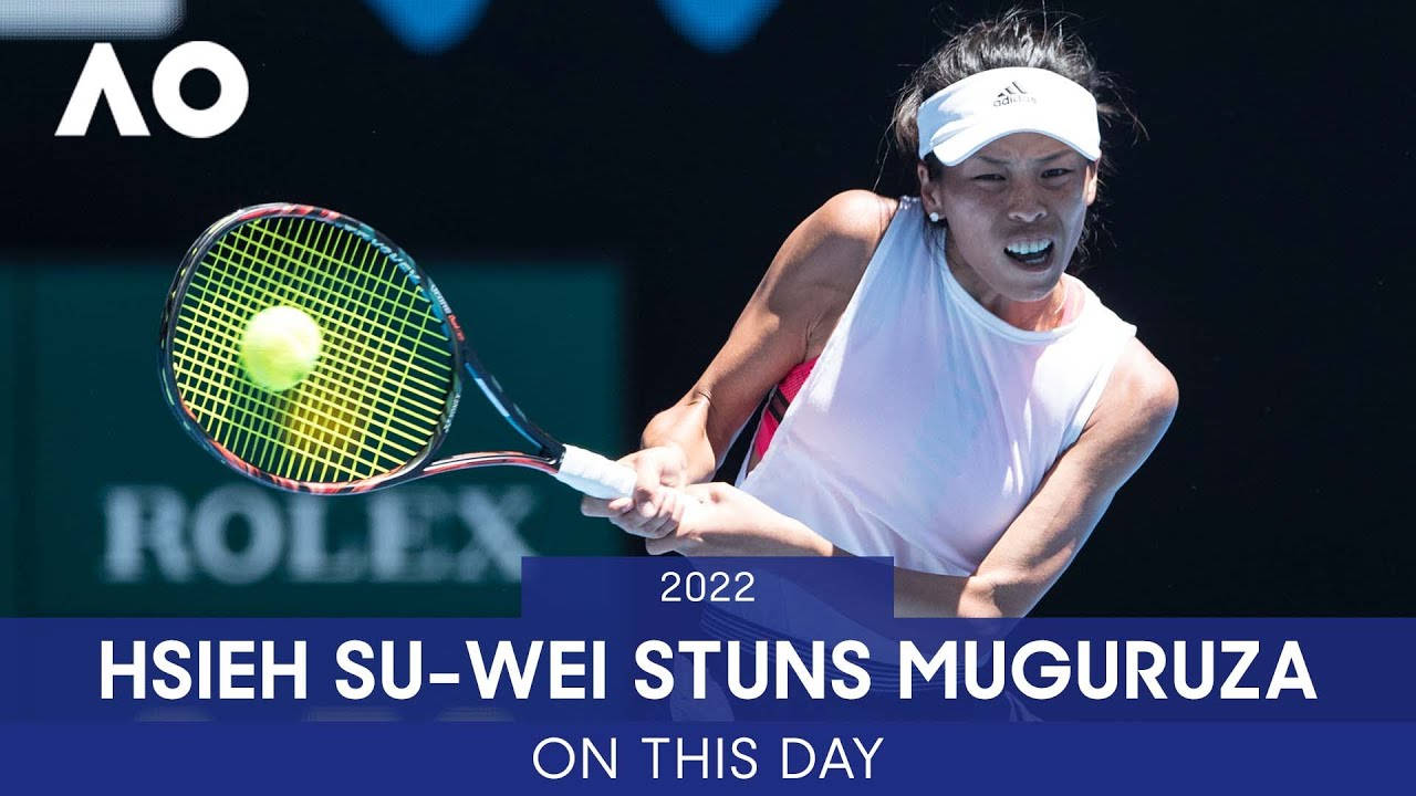 Determined Tennis Pro: Su-wei Hsieh In Action