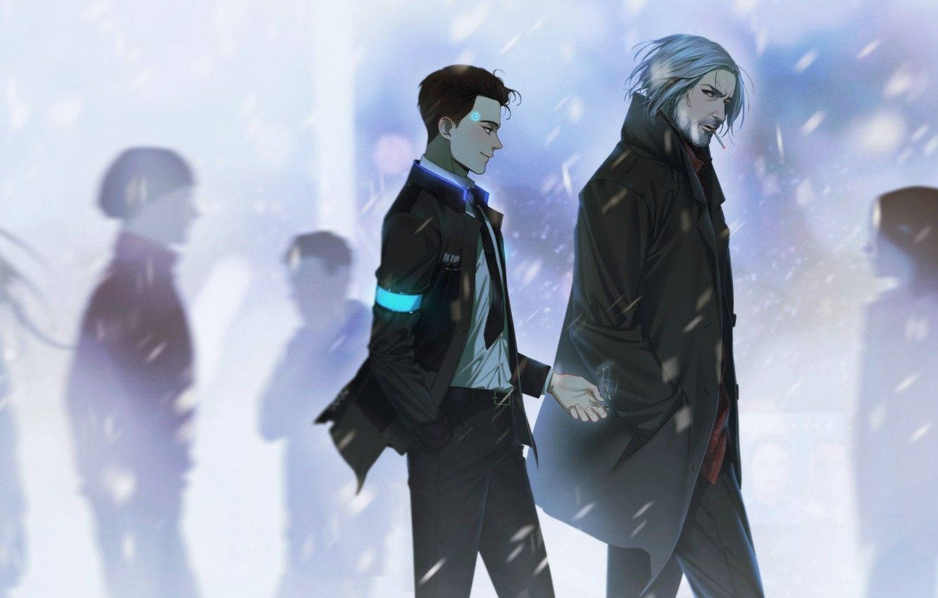Detroit Become Human Characters In Street Background