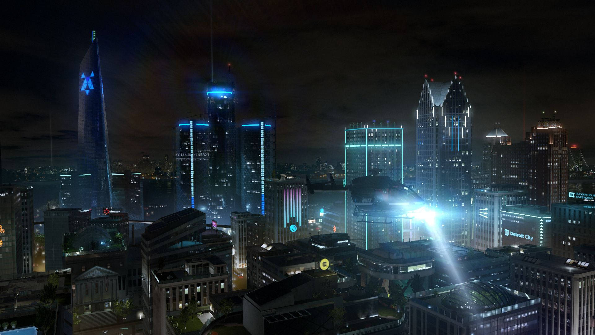 Detroit Become Human City Night Background