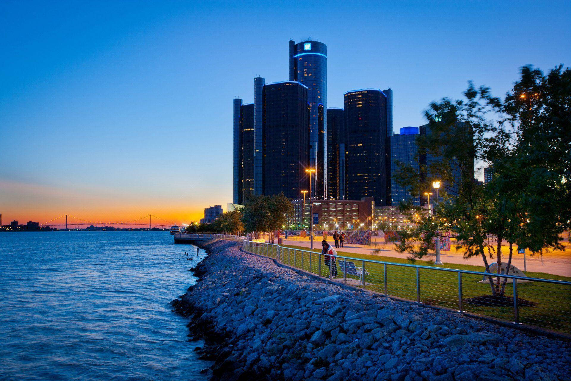 Detroit Lakeside View Background