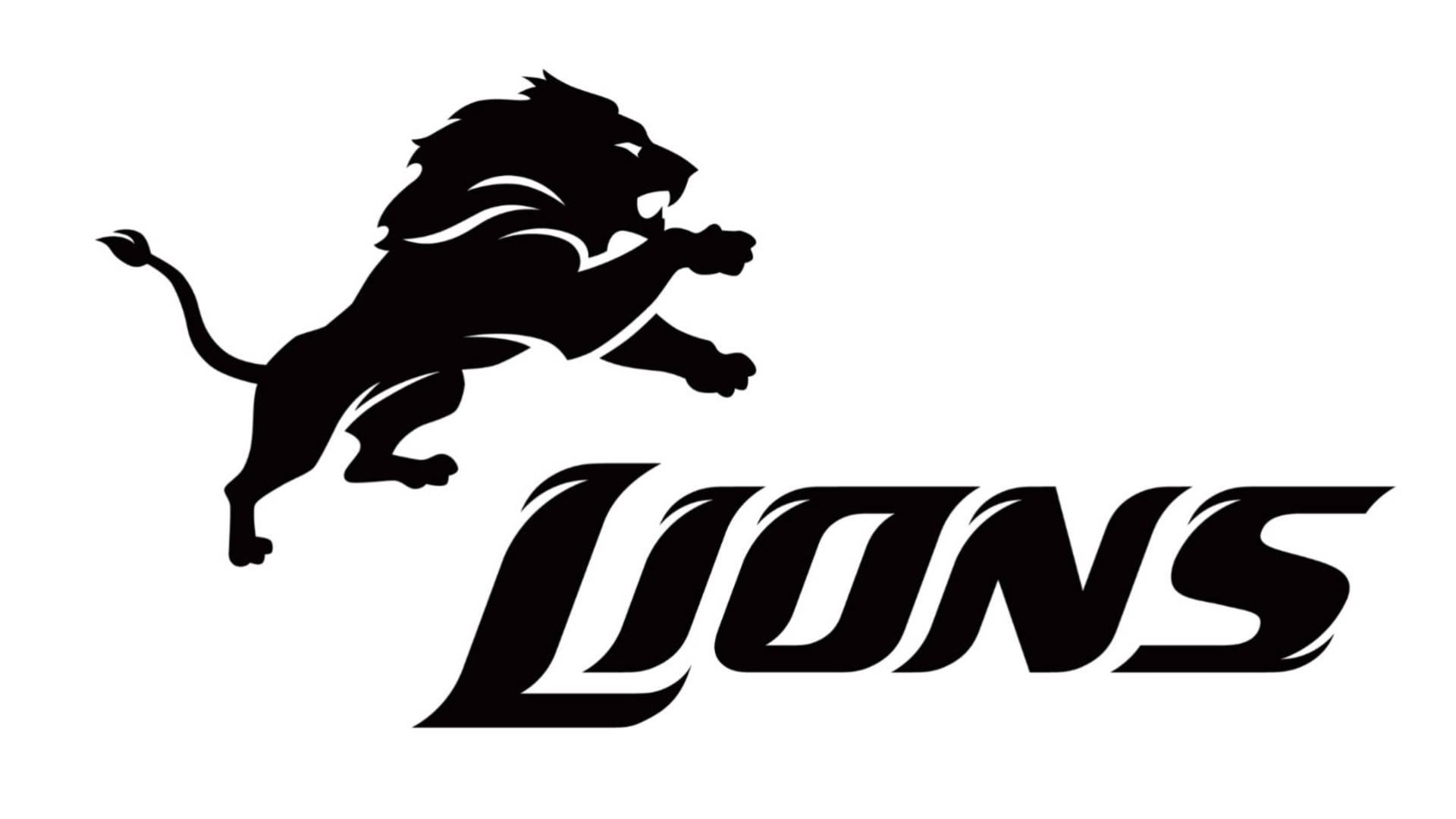 Detroit Lions Black And White Logo Background