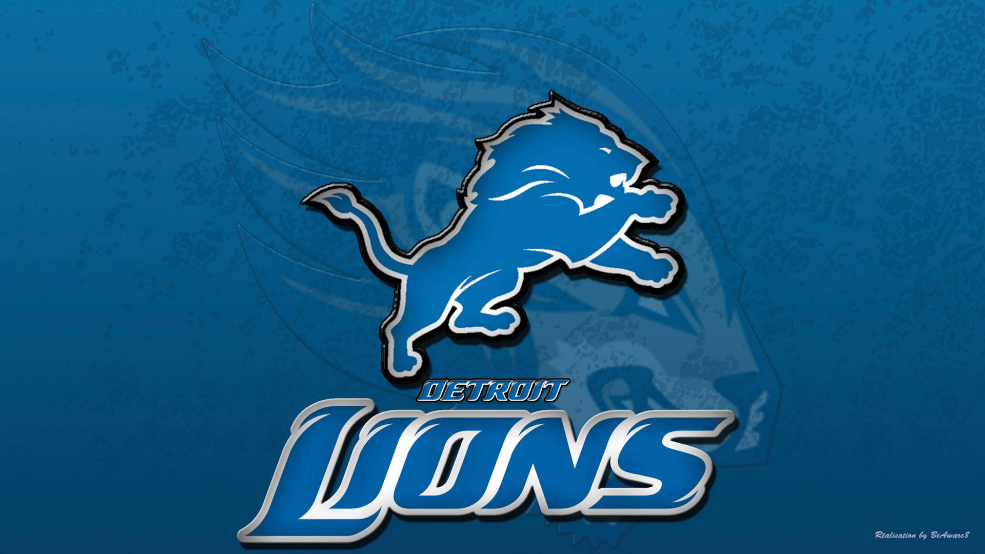 Detroit Lions Cerulean Blue Background