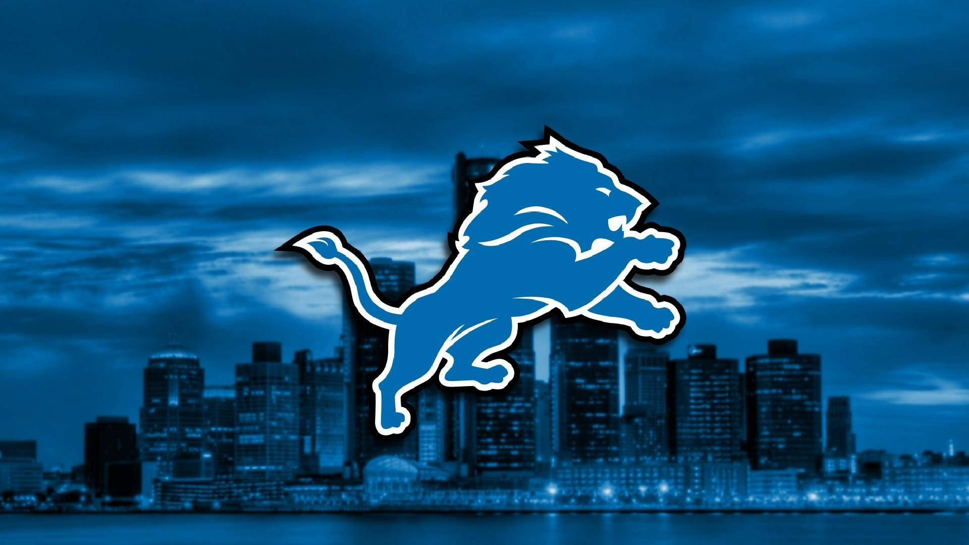 Detroit Lions Logo Skyline Background