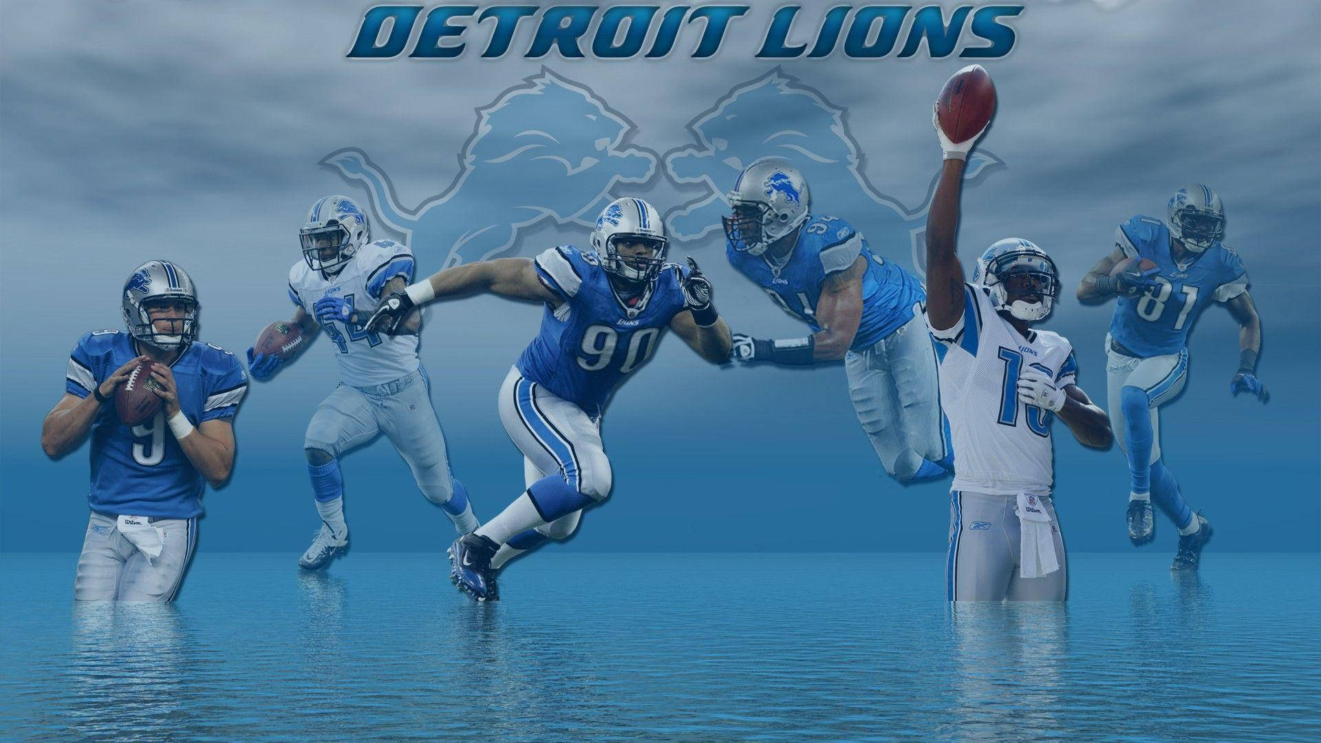 Detroit Lions Players At Beach Background