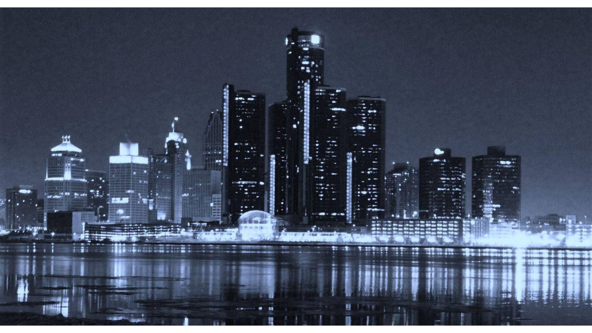 Detroit Monochrome Renaissance Center Background