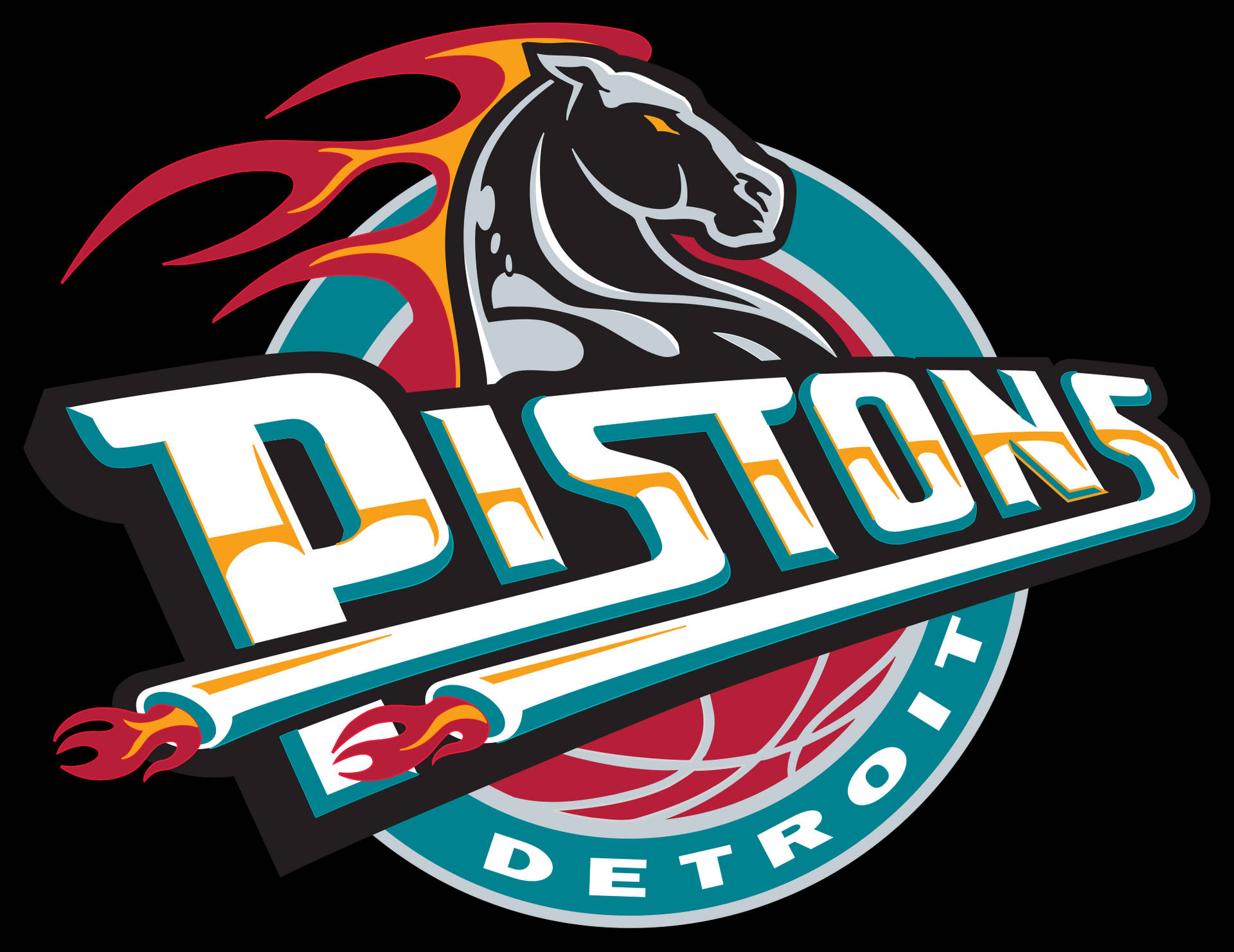 Detroit Pistons Black Horse Logo Background