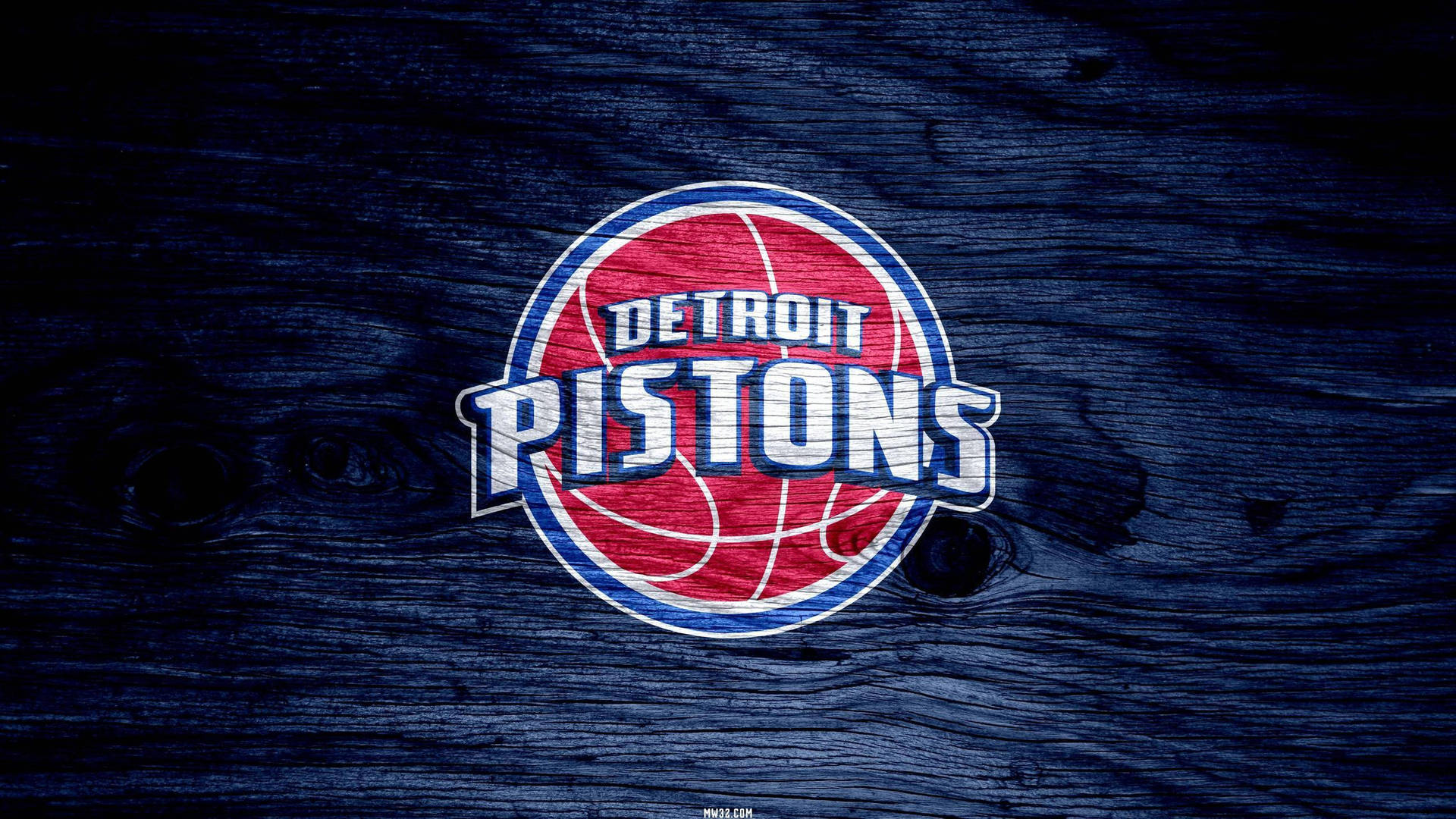 Detroit Pistons Blue Colored Wood Background
