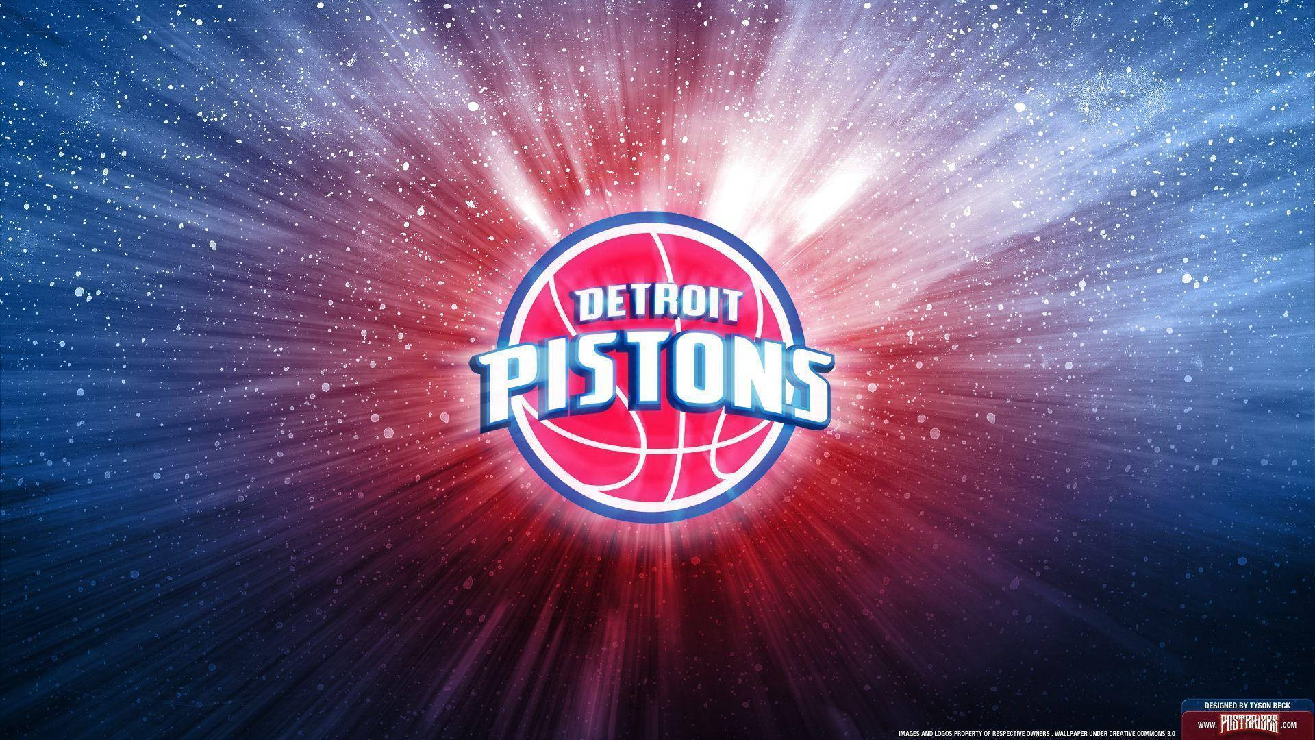 Detroit Pistons Glowing Team Logo Background