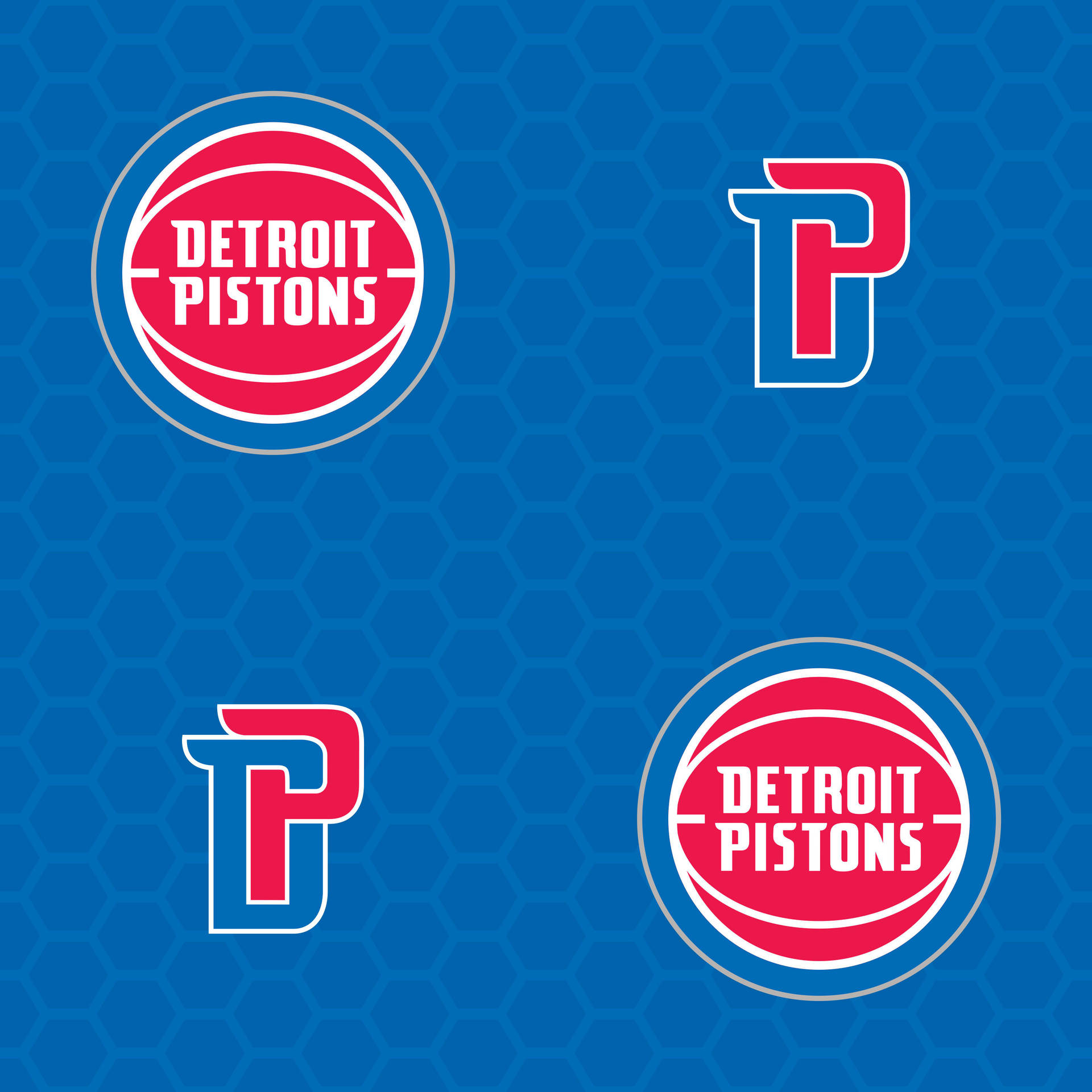 Detroit Pistons In Action On Court Background