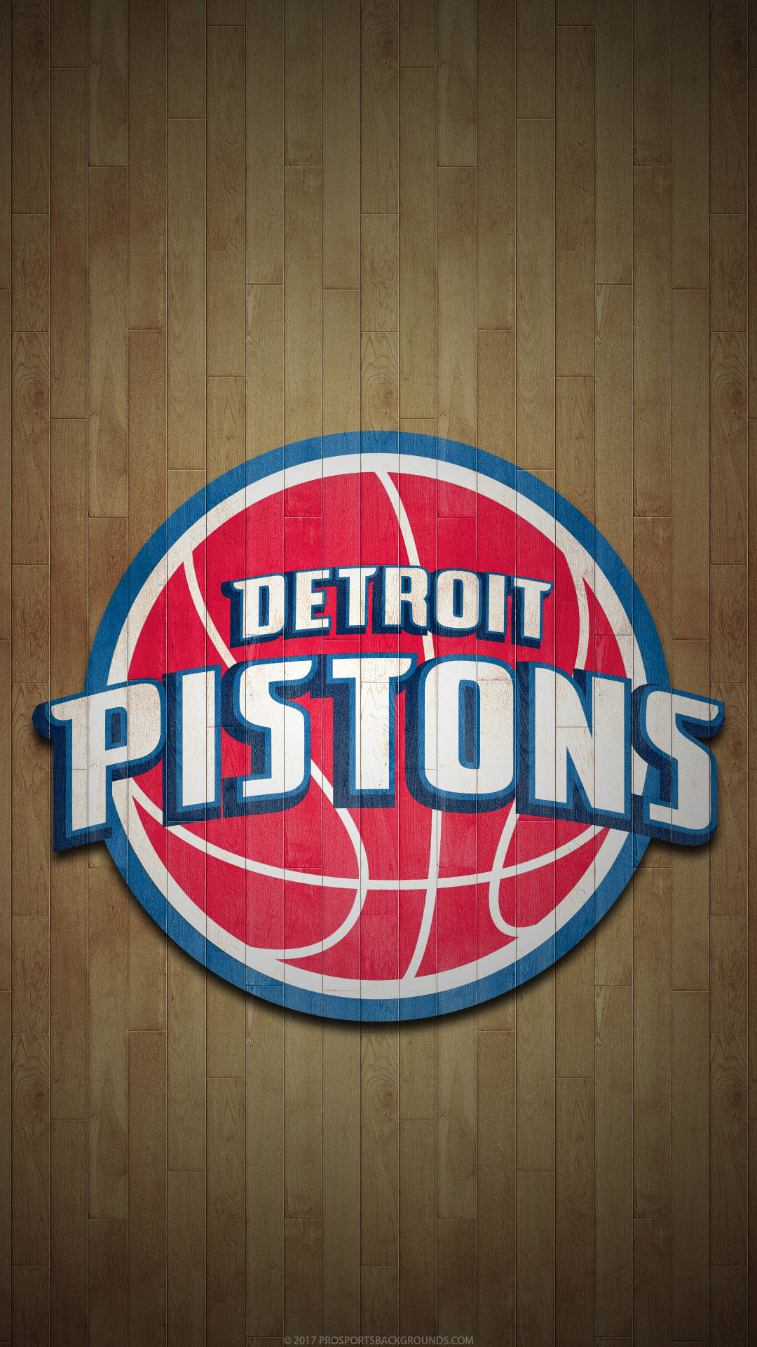Detroit Pistons Logo Proudly Displayed On The Court Background