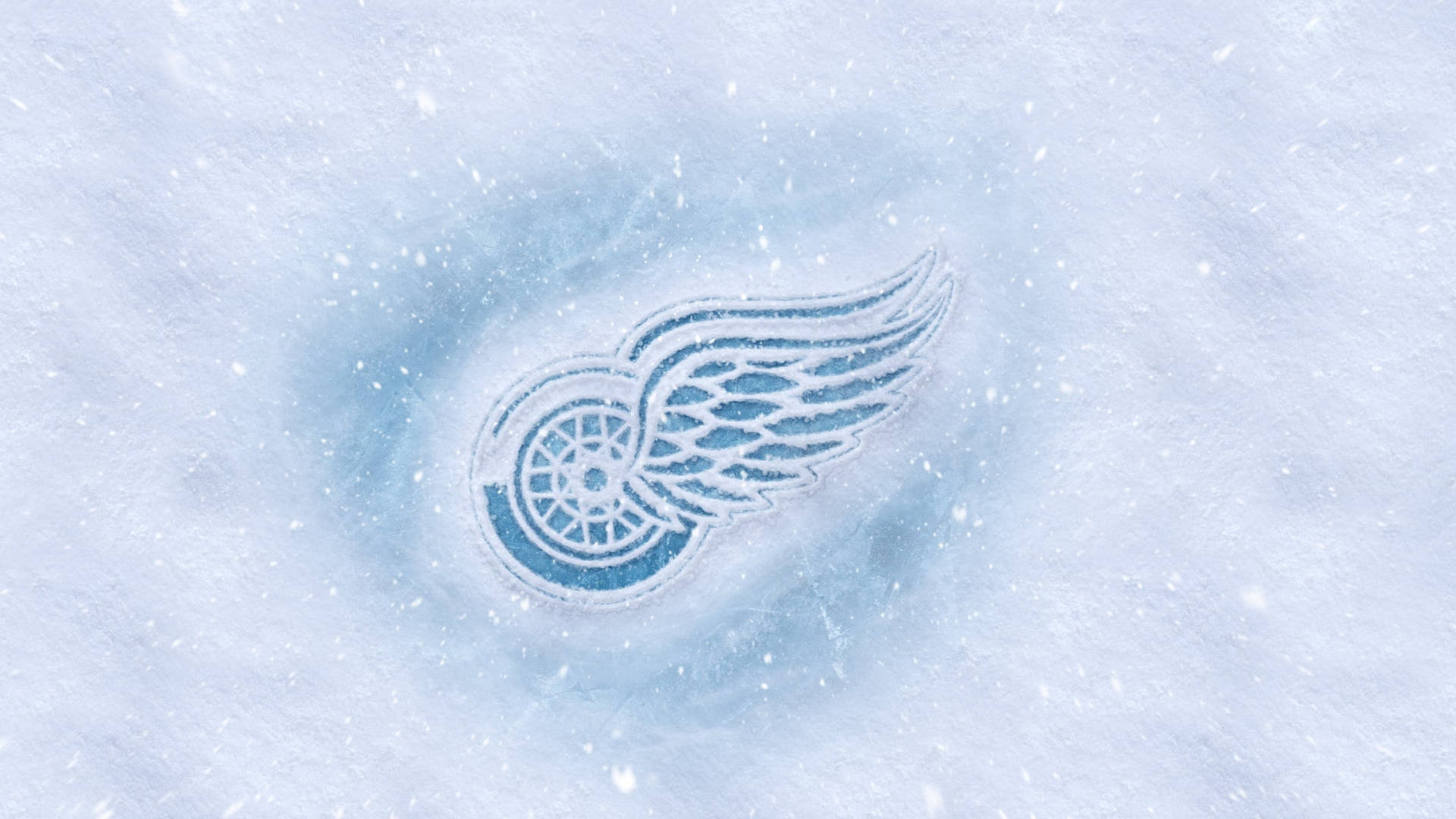 Detroit Red Wings Logo Snow Print Background