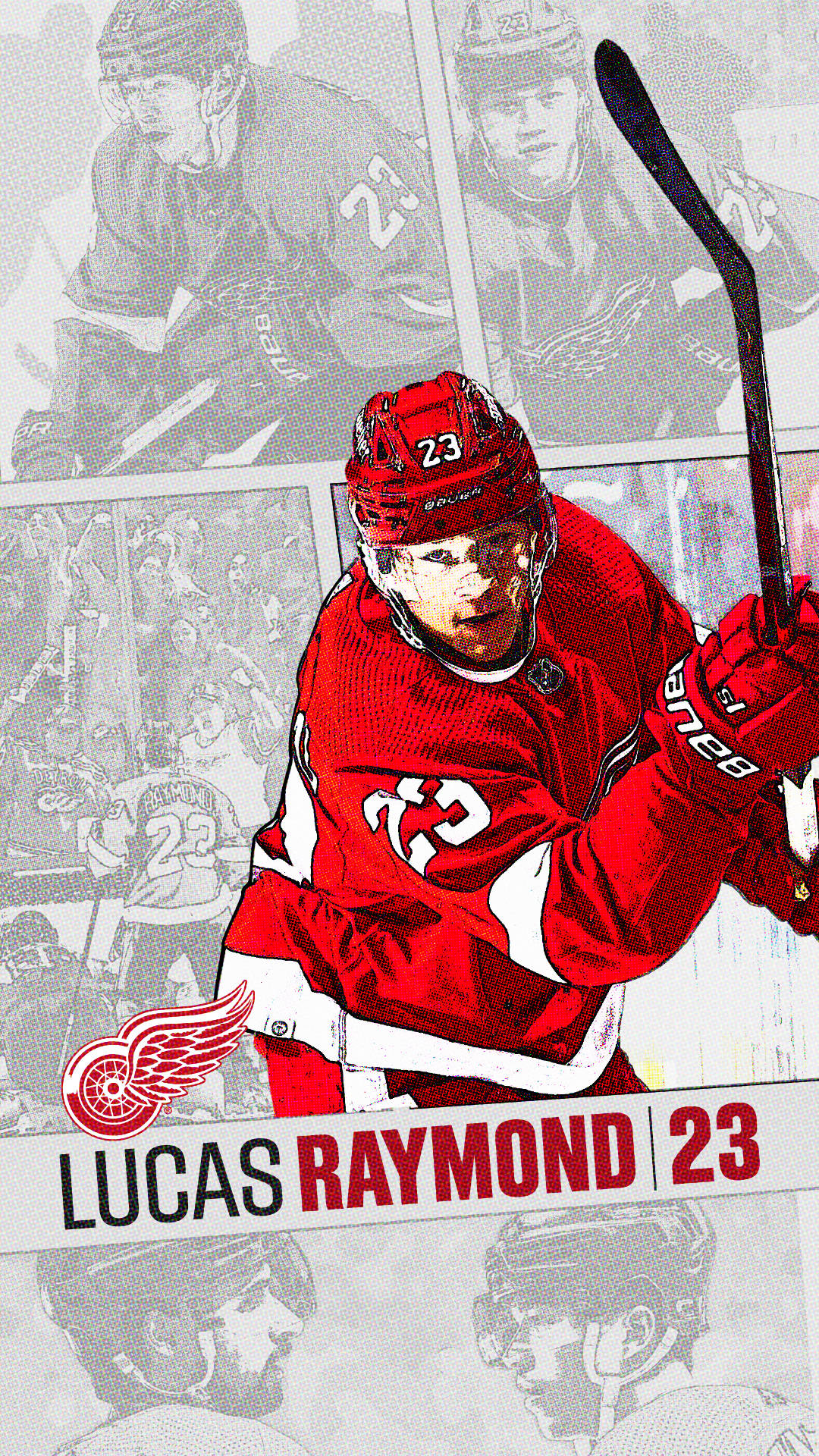 Detroit Red Wings Lucas Raymond Background