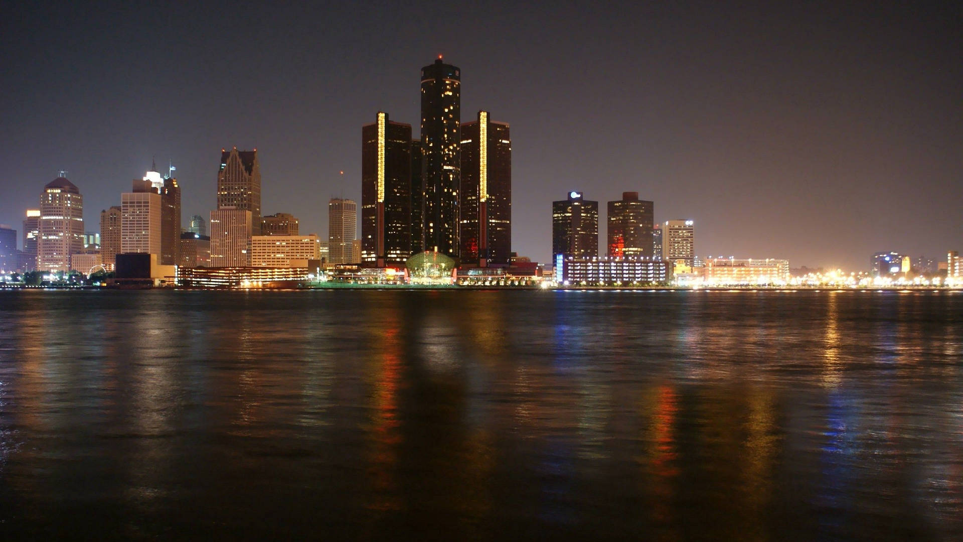 Detroit Renaissance Yellow Lights Background