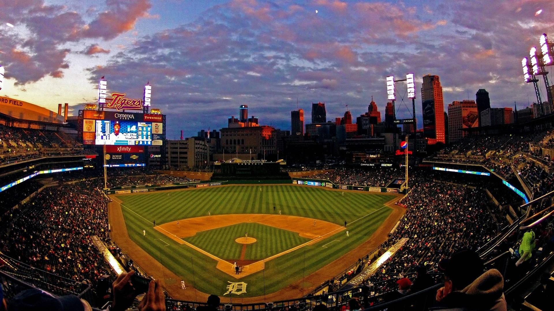 Detroit Tigers At Comerica Park Background