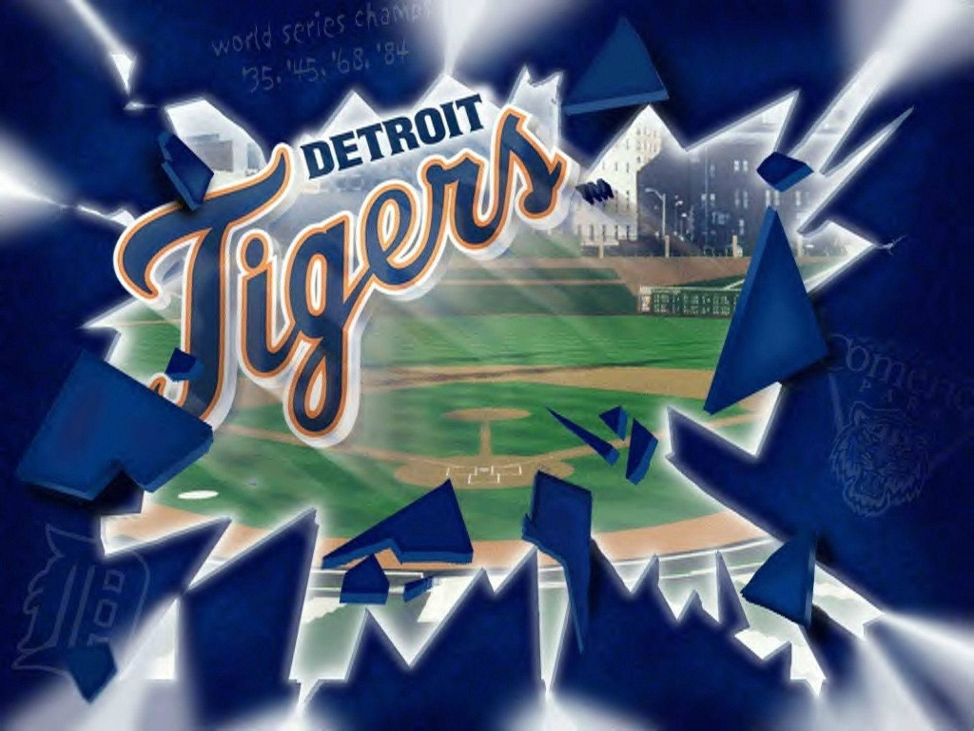 Detroit Tigers Broken Glass Banner Background