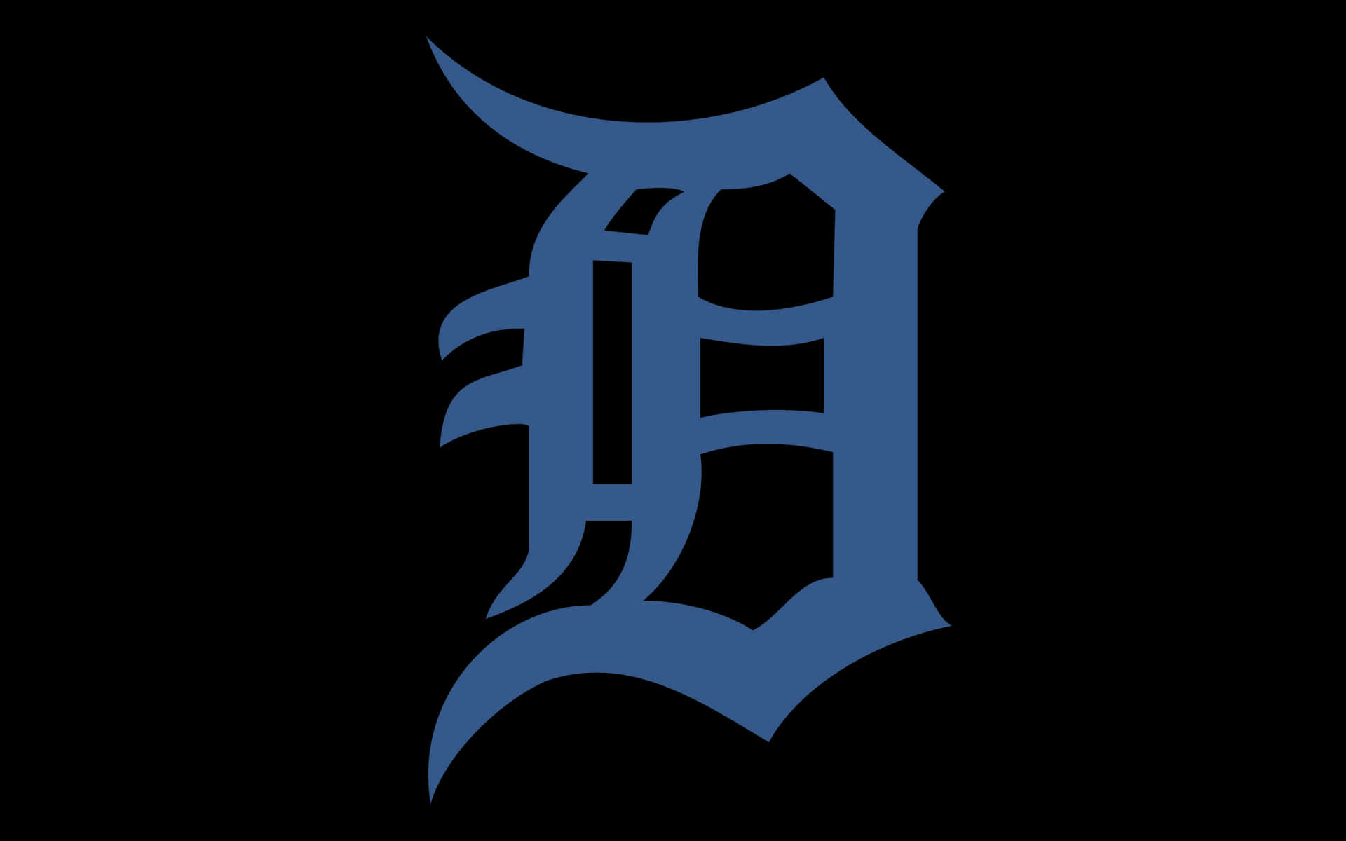 Detroit Tigers Logo In Blue Gothic Font Background