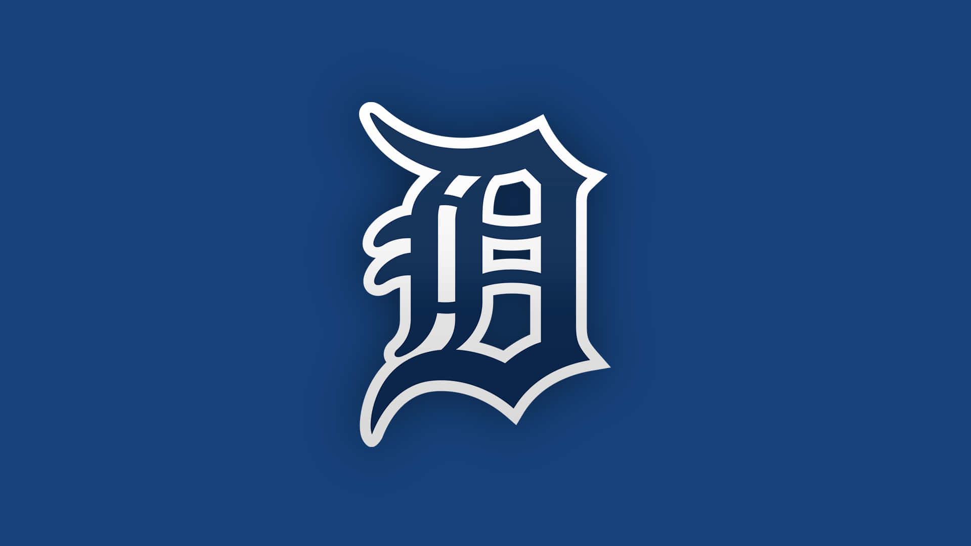 Detroit Tigers Logo In Dark Blue Gothic Font Background