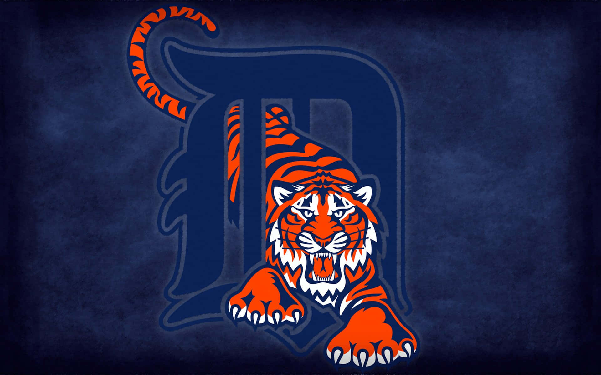 Detroit Tigers Logo With Animal Tiger Background