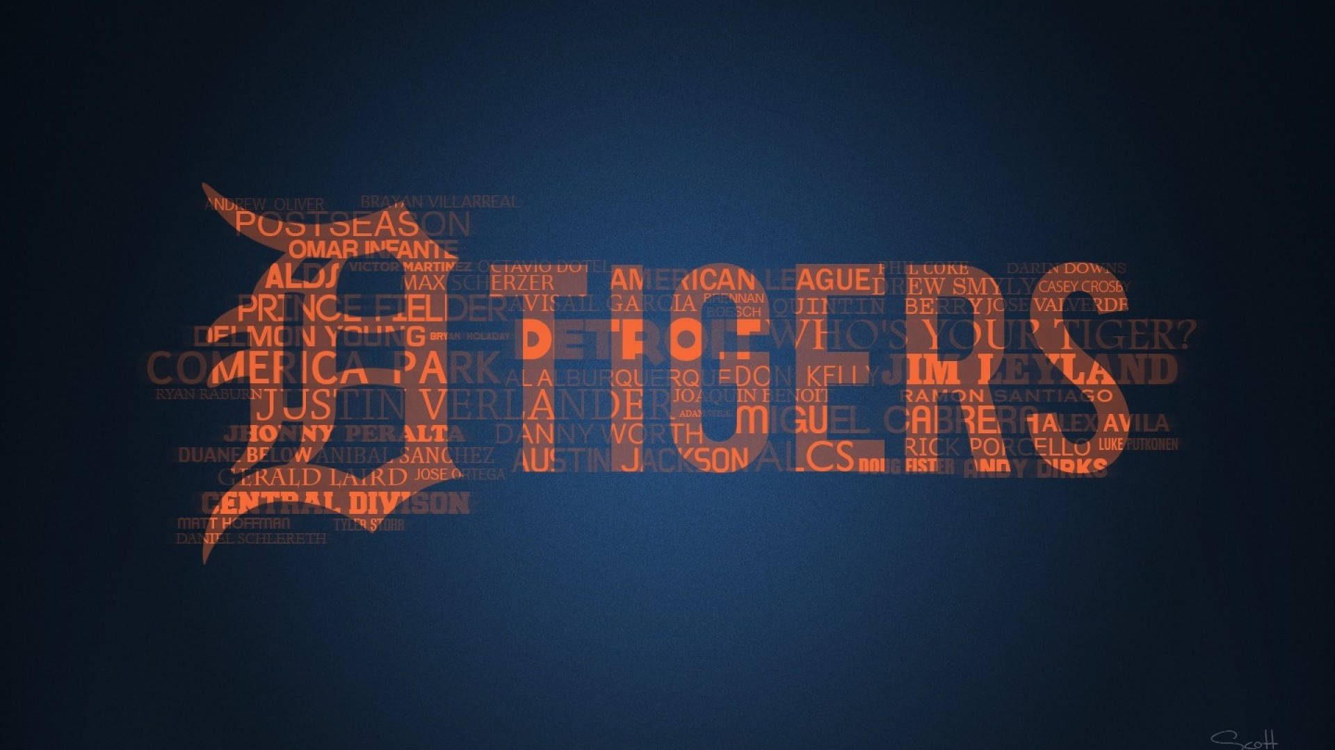 Detroit Tigers Words Logo Background