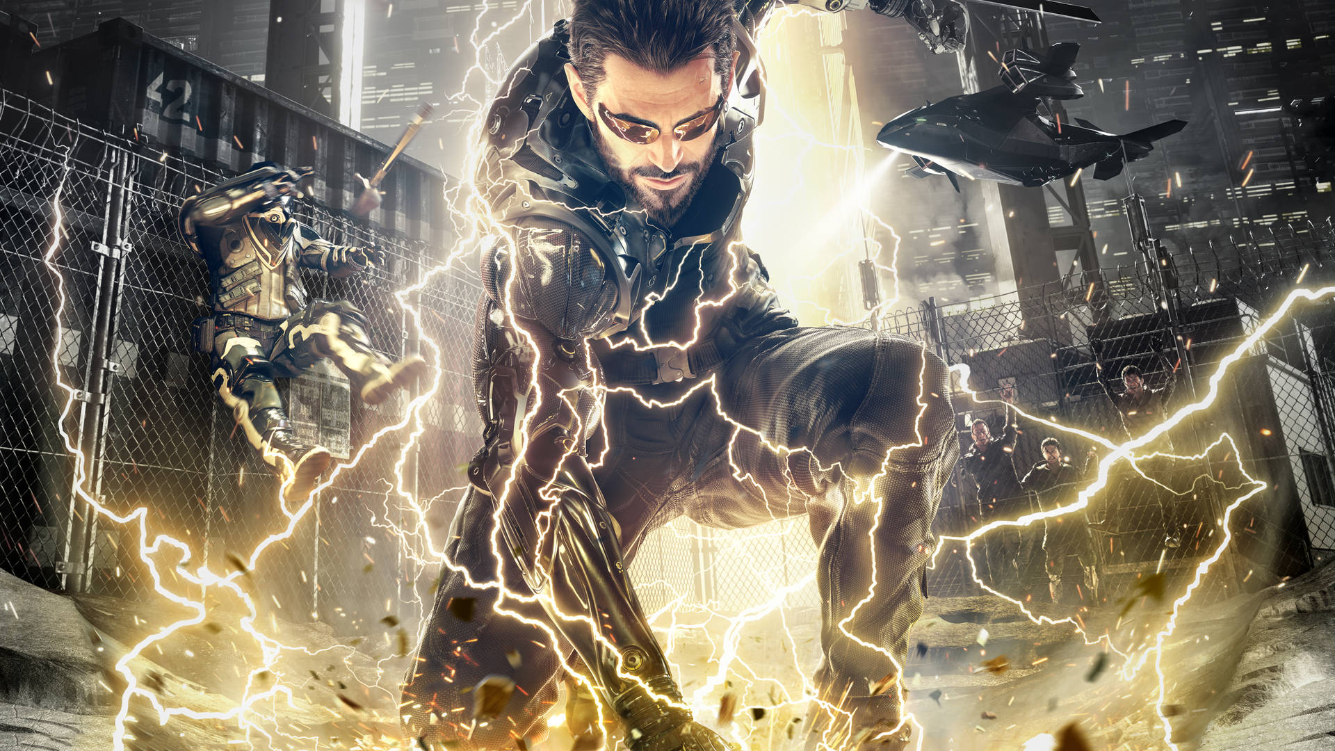 Deus Ex Adam Surrounded With Lightning Background