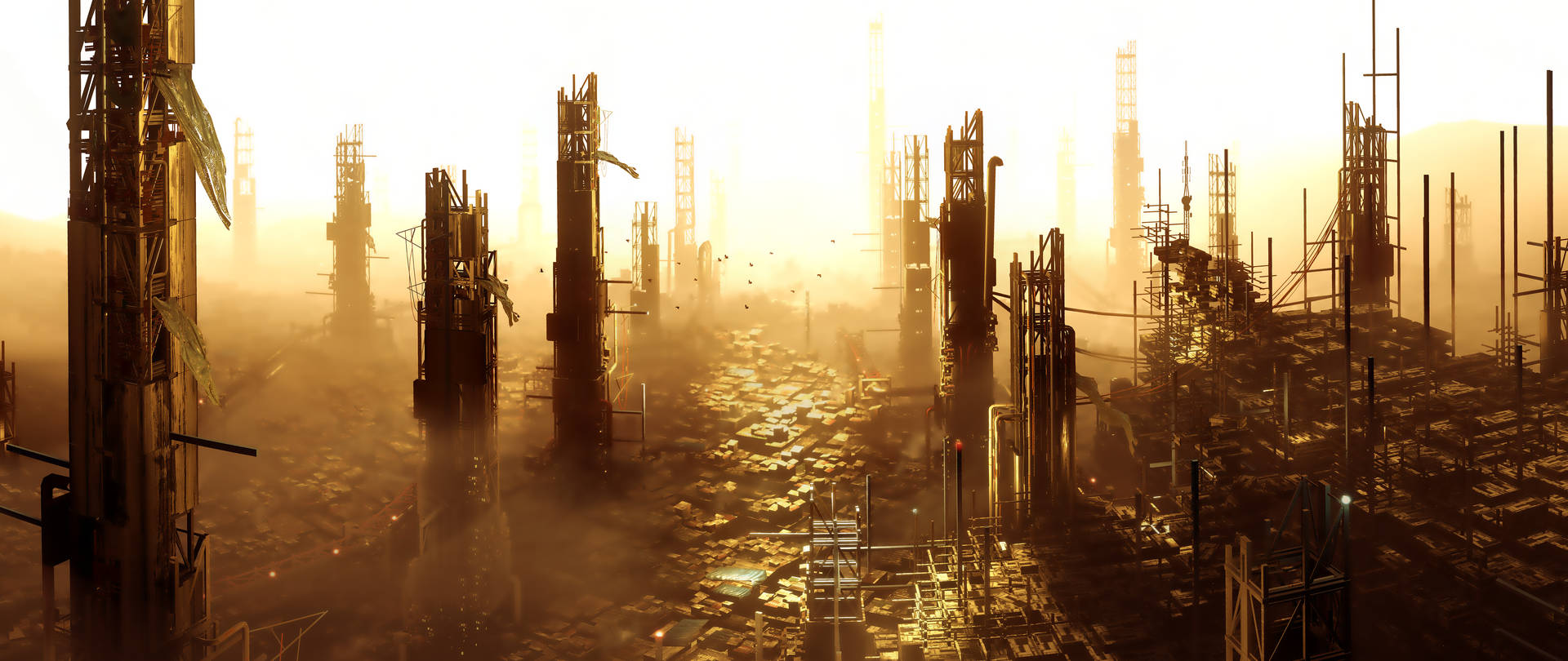 Deus Ex Desolate City View Background