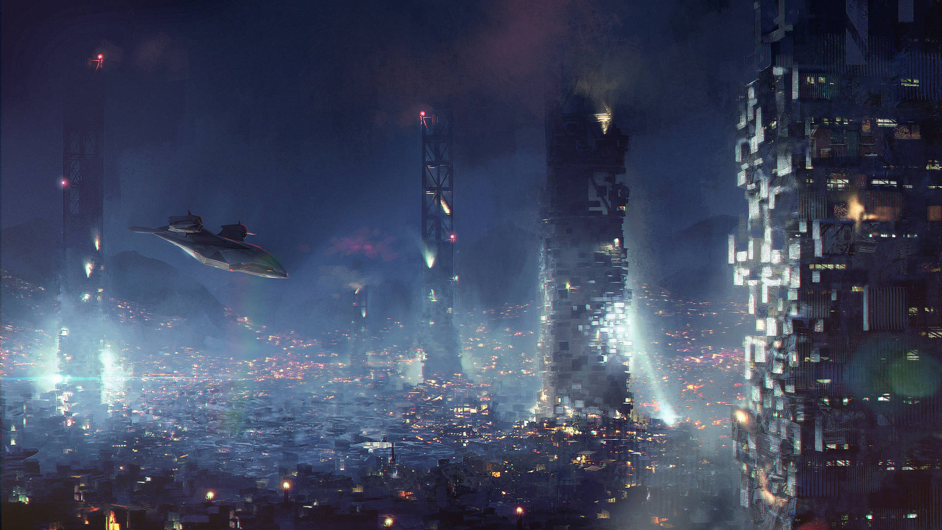 Deus Ex Futuristic City Background