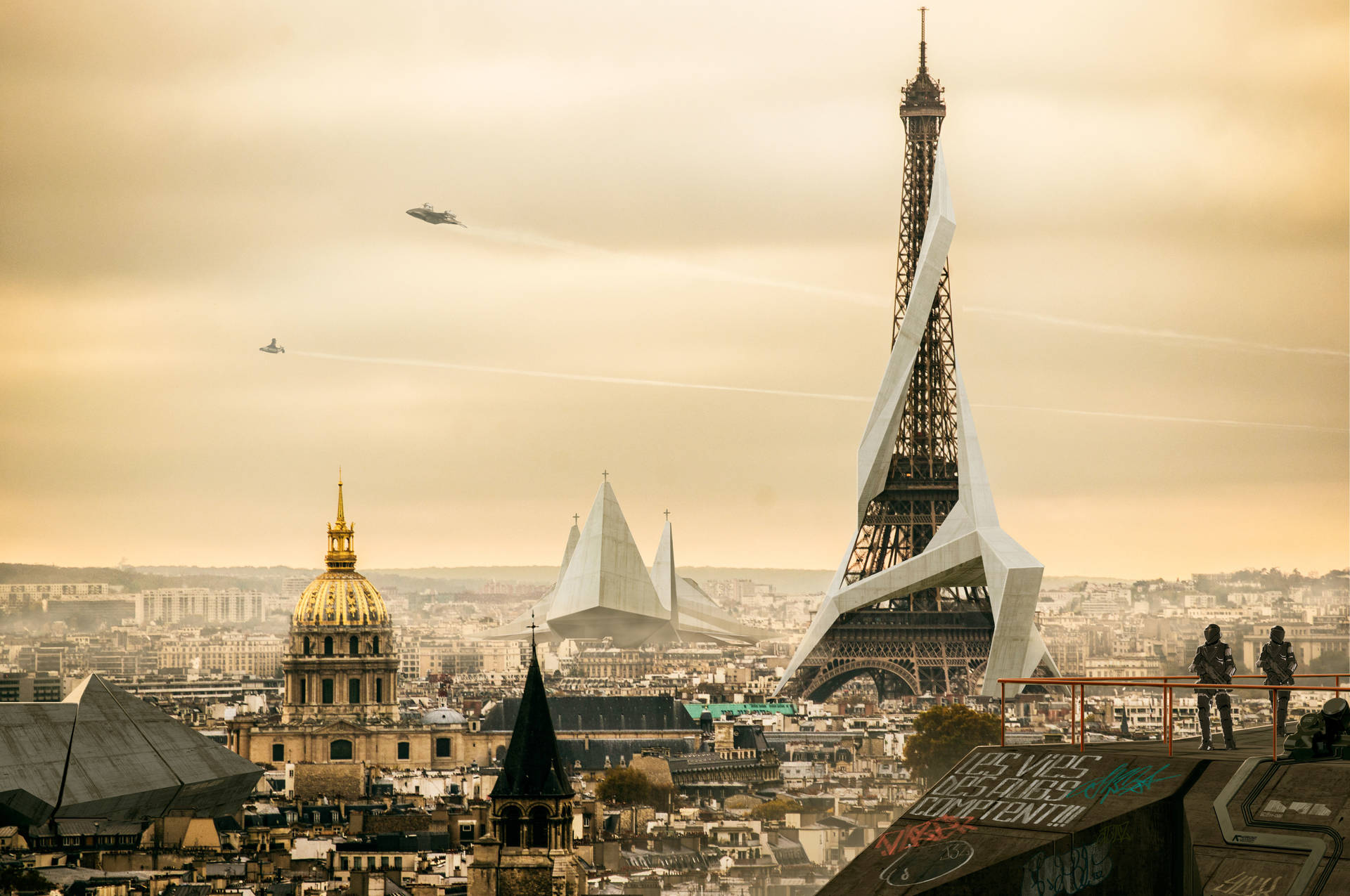 Deus Ex Futuristic Paris Background