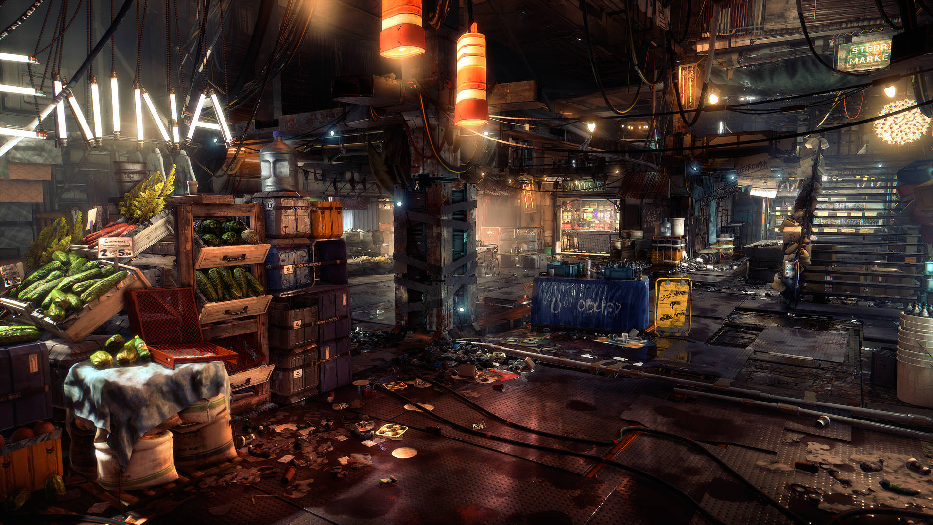 Deus Ex Mankind Divided Market Area Background