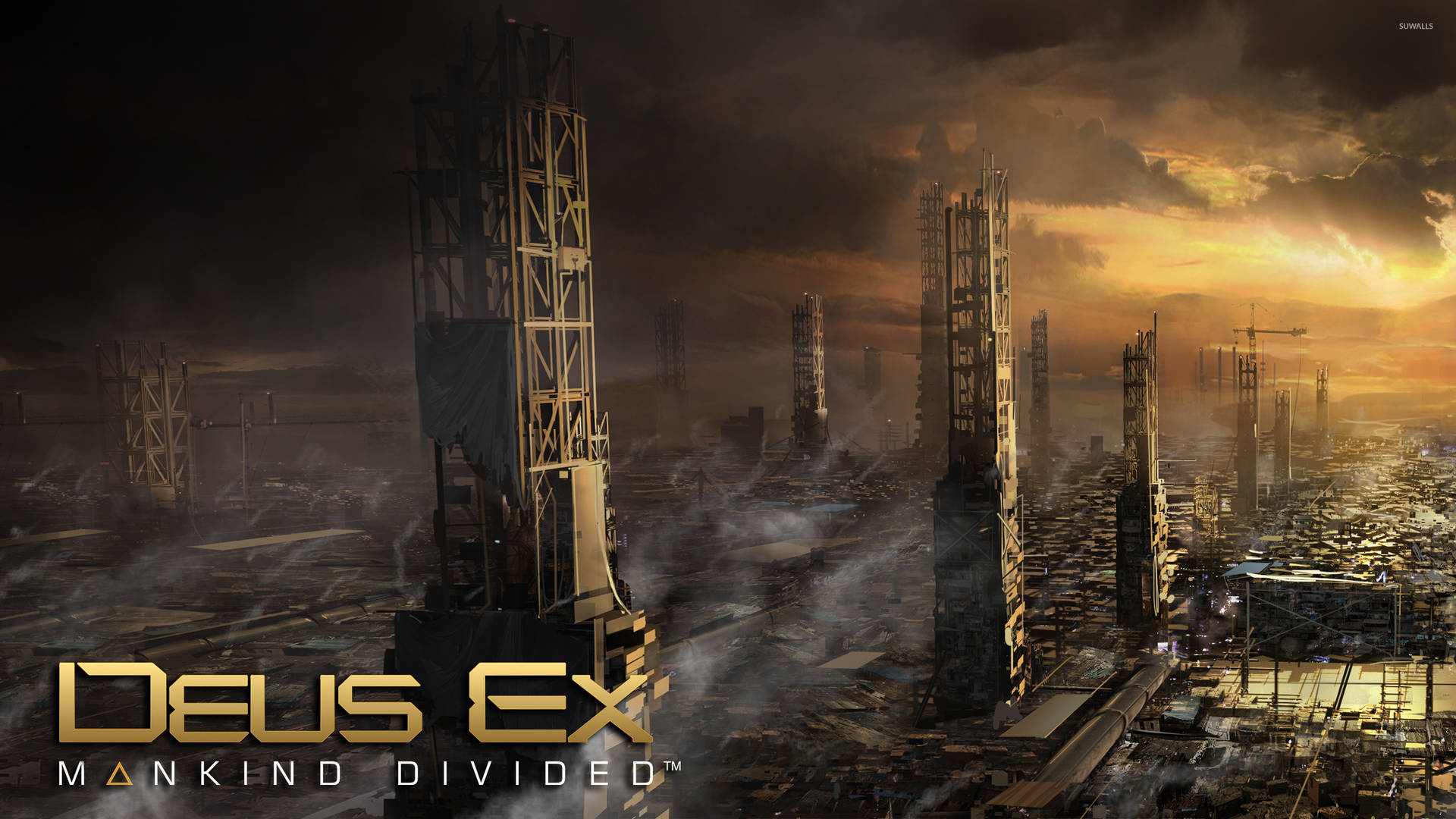 Deus Ex Tattered City Poster Background