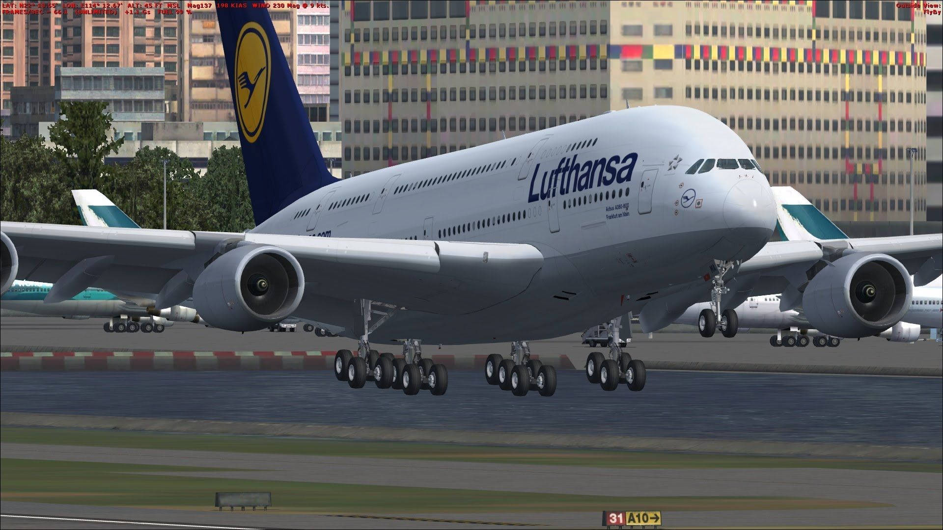 Deutsche Lufthansa Plane Ready To Fly Background