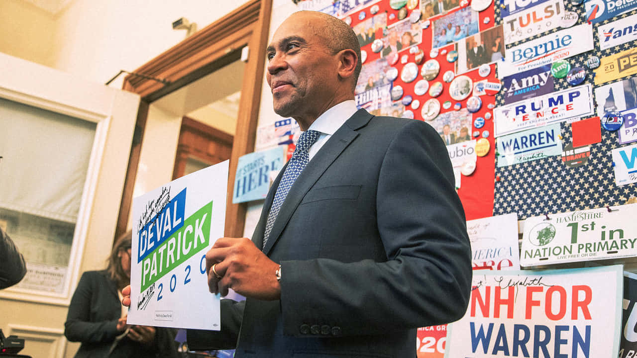 Deval Patrick Speaking At 2020 Event Background