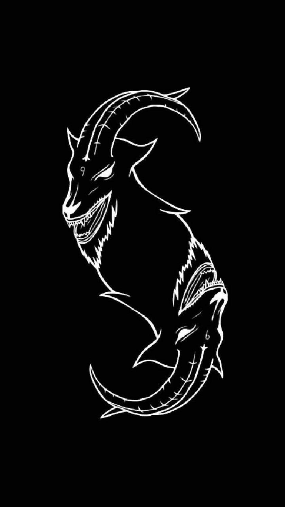 Devil Goat Symbol In Black