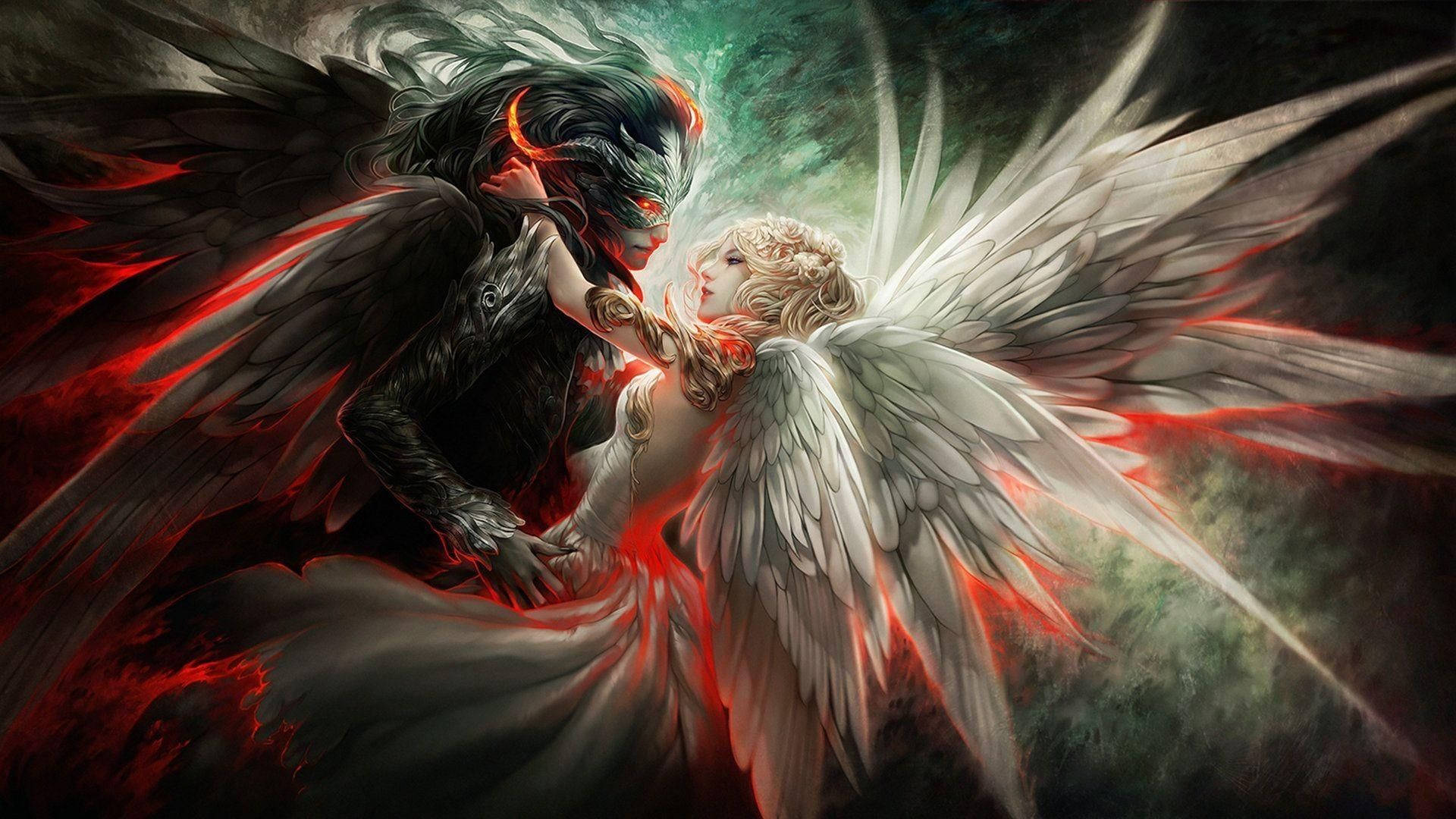 Devil Holding Angel Background