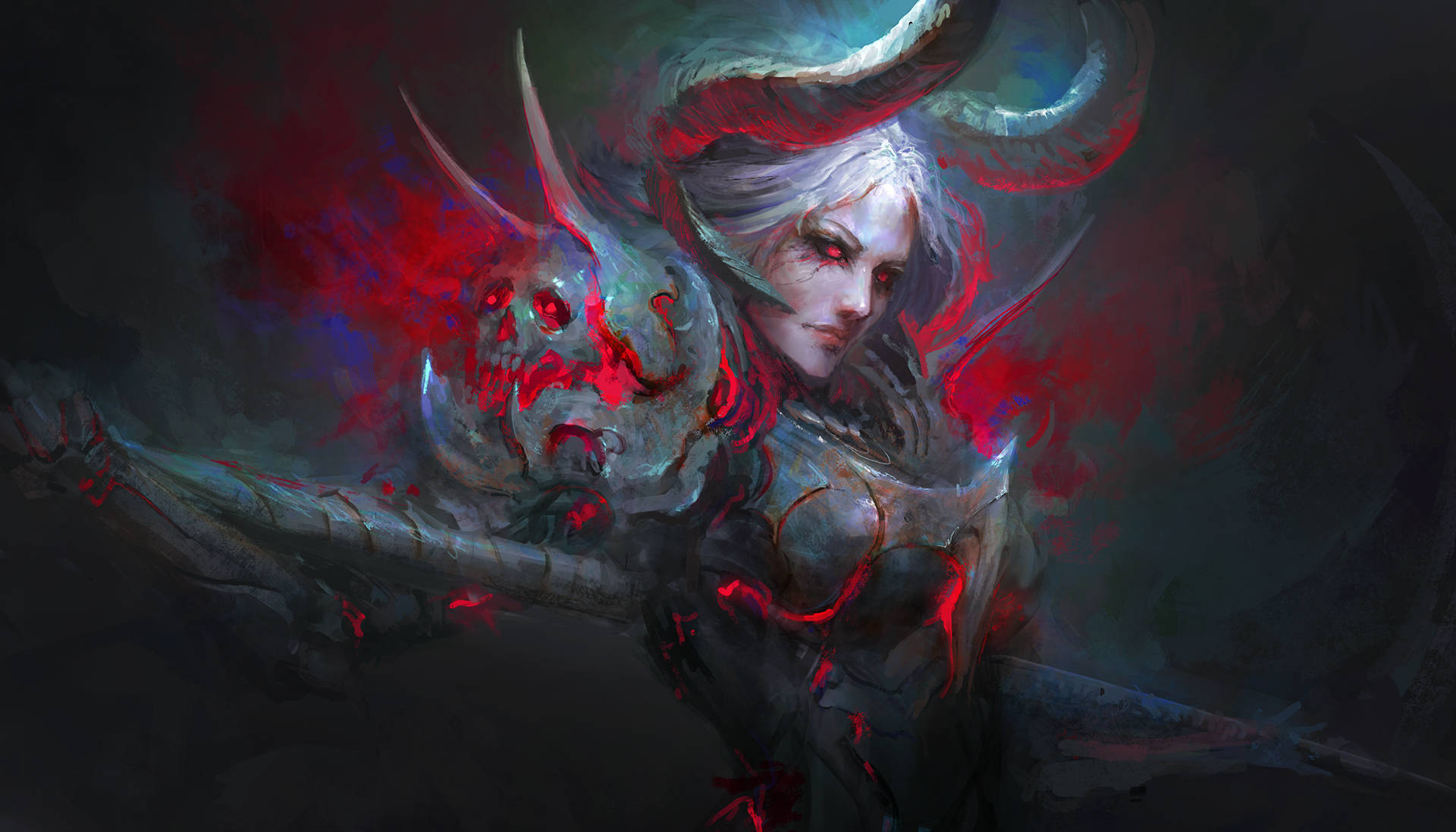 Devil Horns Gothic Woman Background