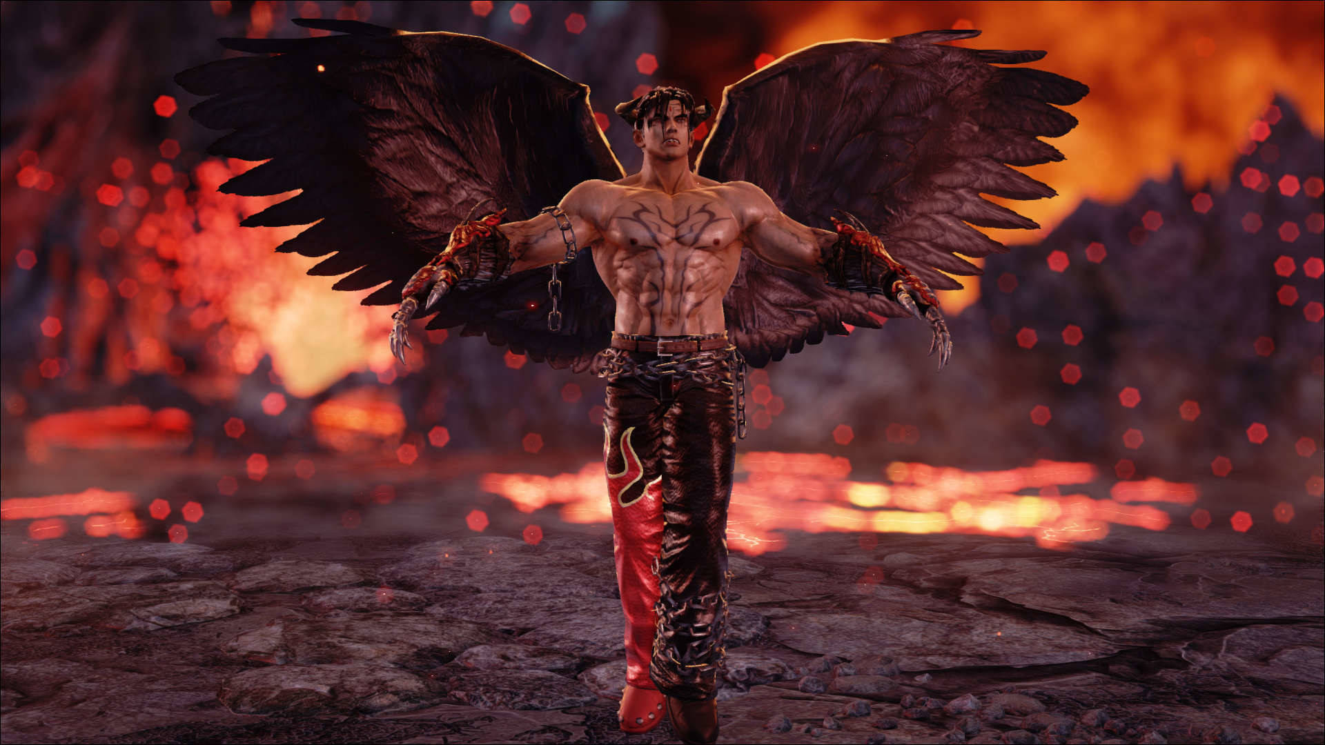 Devil Jin Kazama In Apocalypse City Background